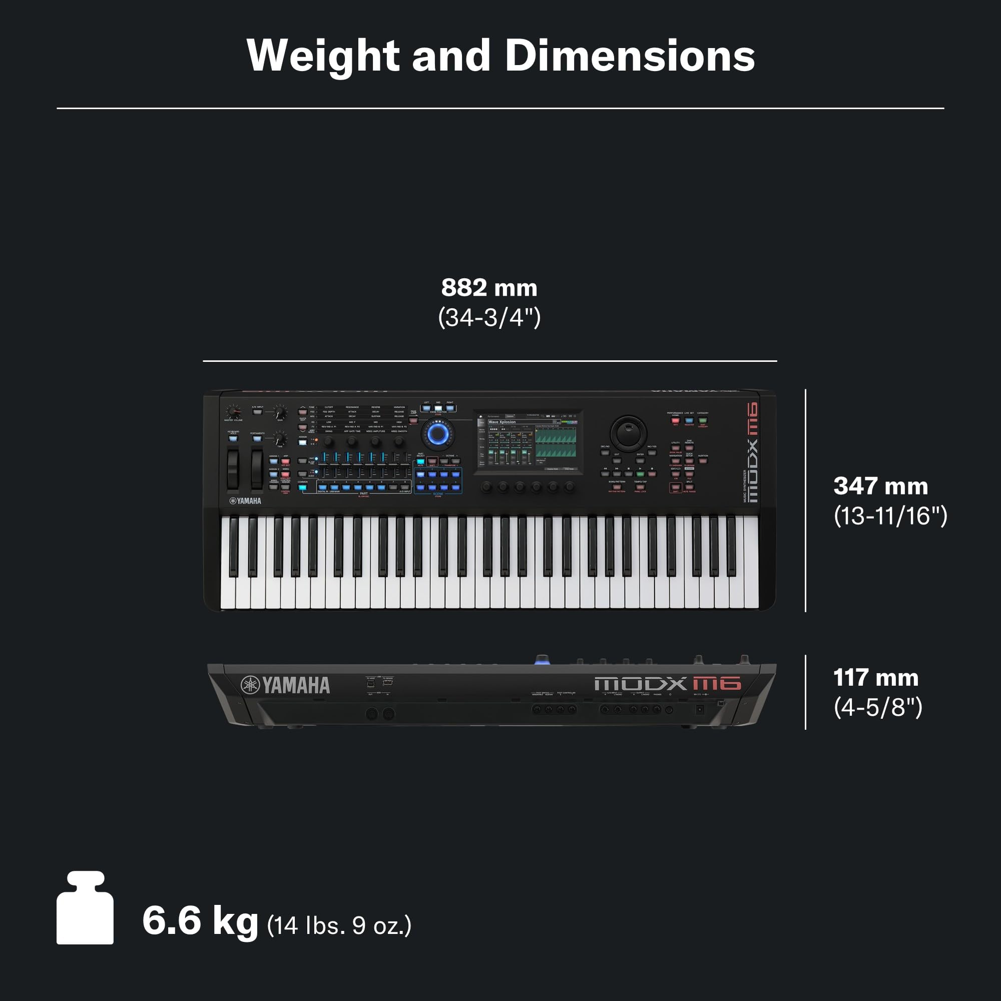 Yamaha 61-Key Music Synthesizer with Improved Keyboard Action, Performance Focused for Next Generation Sound Exploration, Expressive Control and Optimized Workflow MODX M6