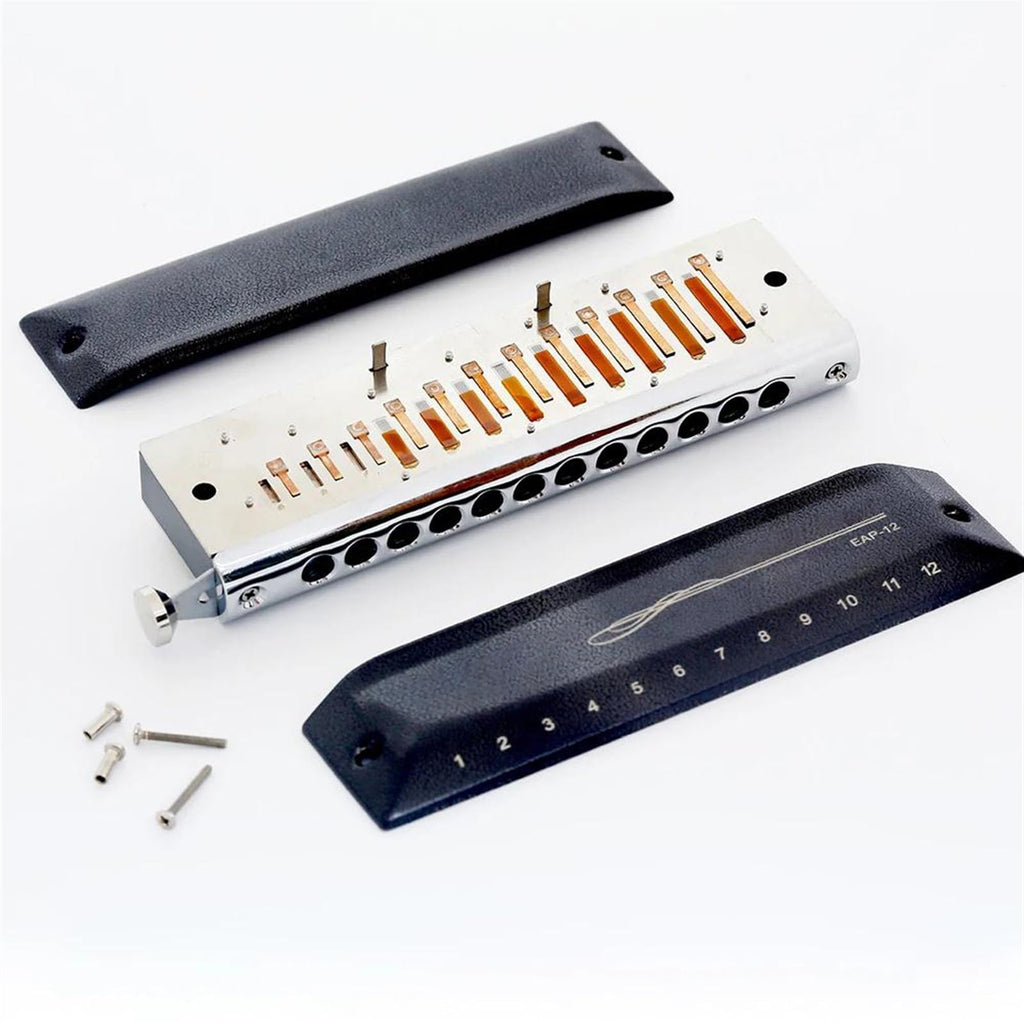 Chromatic Harmonica 12 Holes 48 Tone Mouth Organ Harp Instrumentos Key Of C/A/B/G/bB Musical Instruments(C key)