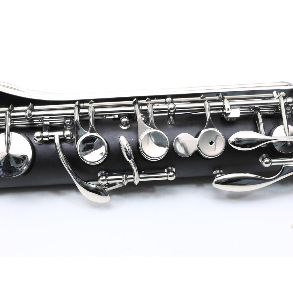Vetimobato Advance Bass Clarinet Low E Bb flat Synthetic Wood LOWE Clarinete profesional Level Nickel Plated keys with Case Easy blowing (Low E Bb key)