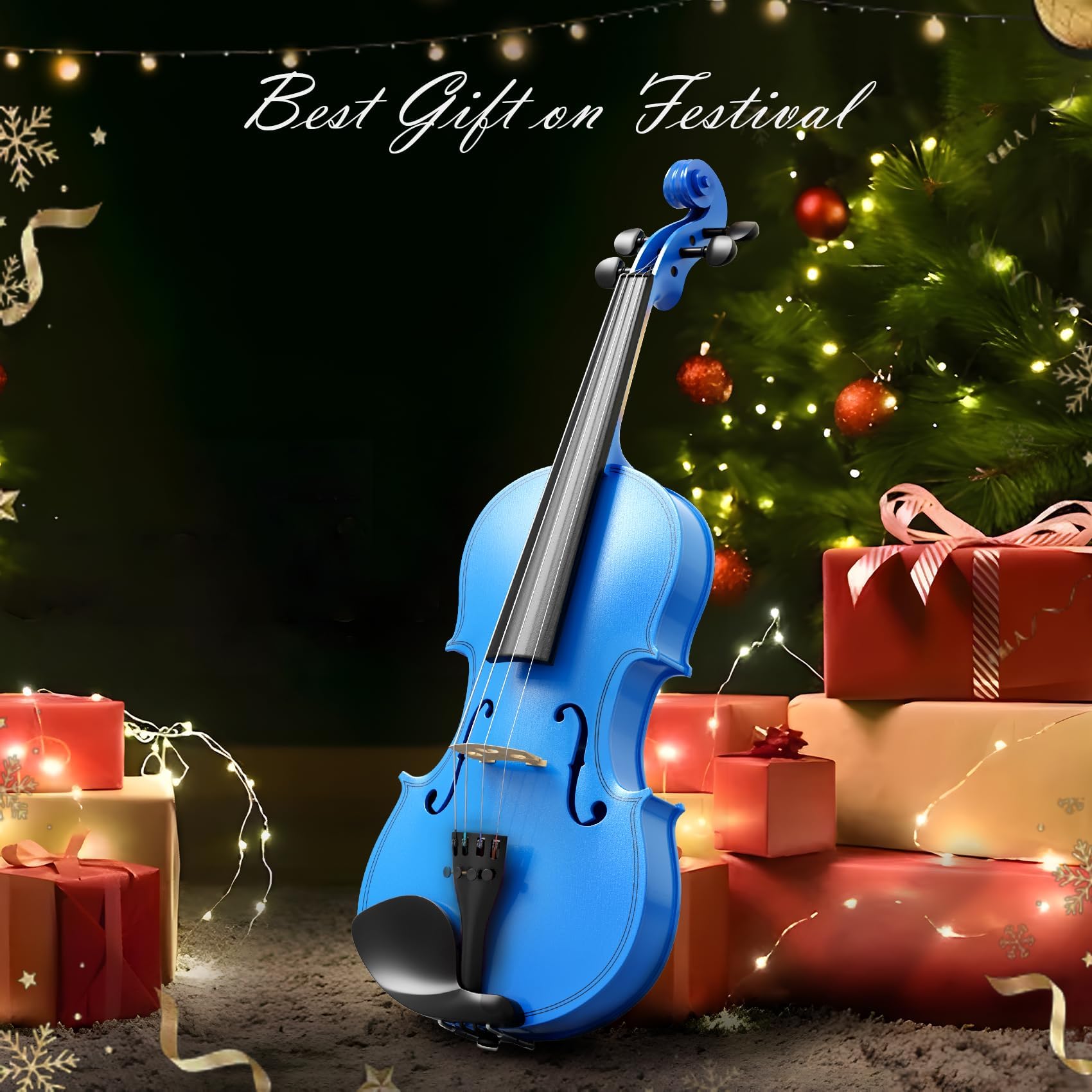 Beginner Violin 4/4, Full Size Violin for Adults, Teens, Student, Acoustic Fiddle Kit with Hard Case,Tuner,Mute,Shoulder Rest,Extra Strings,Cleaning Cloth,Learners Age 12+ (Reddish Brown)