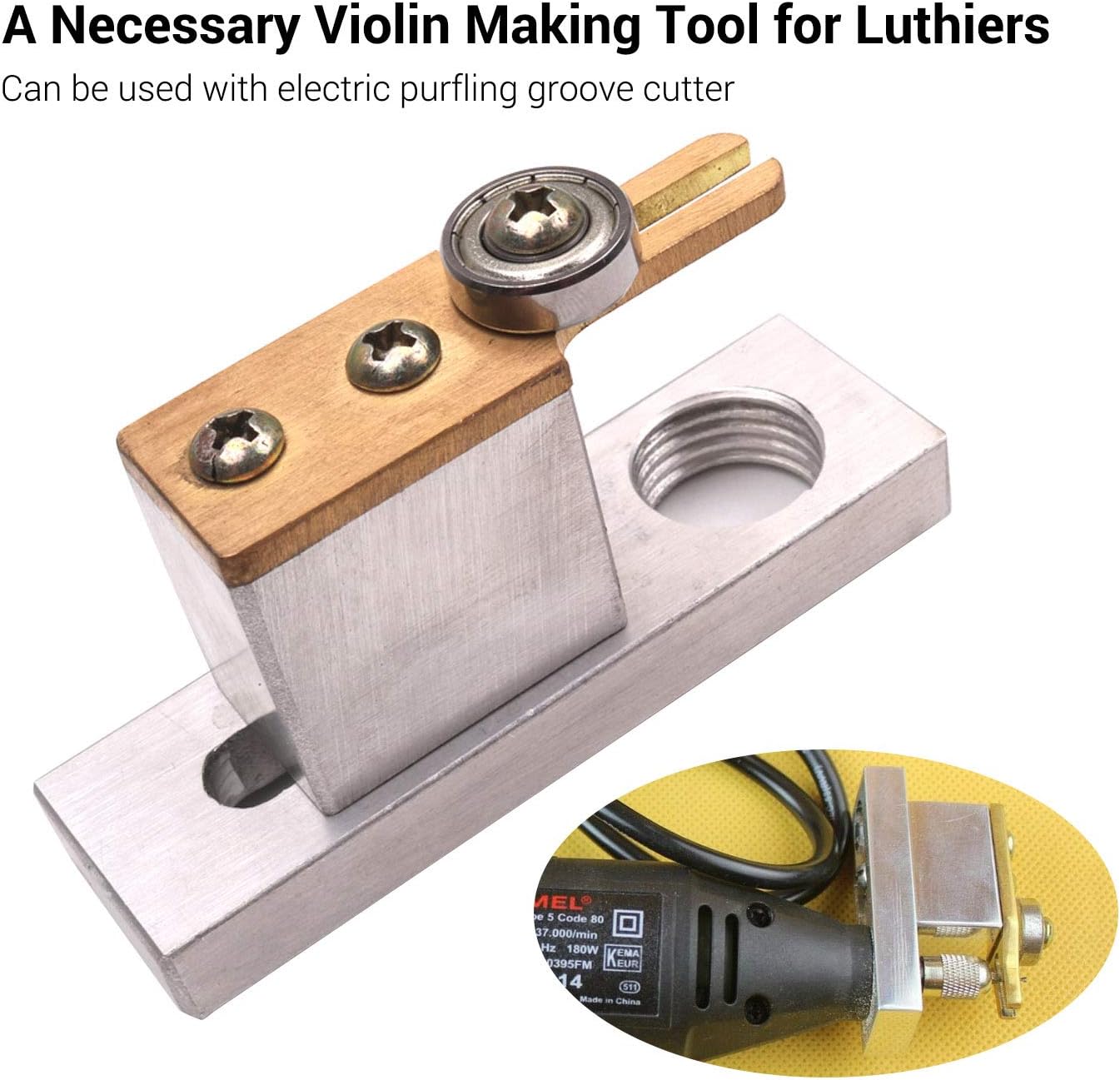 Eujgoov Electric Purfling Groove Cutter Luthier Tool Accessories with Two Miling Cutters, Violin Lining Tools, Suitable for Violins, Violas and Cellos