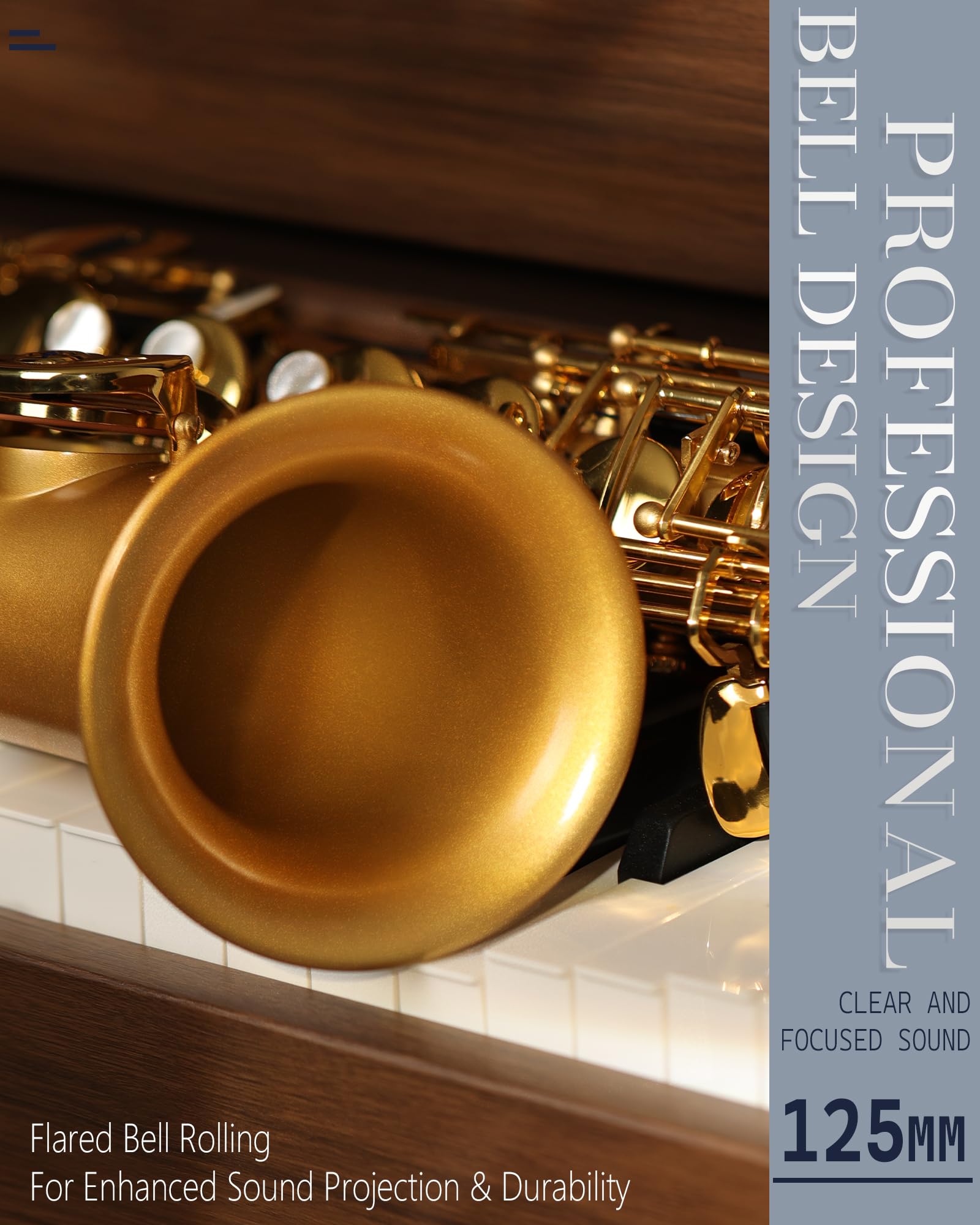 AKLOT Handcrafted E-Flat Alto Saxophone: Matte Silver Brass Body with Warm, Rich Tone, Secure Air Seal, Smooth 23-Key System, Includes Reeds, Premium Leather Case and Saxophone Cleaning Kit (CH-FM)