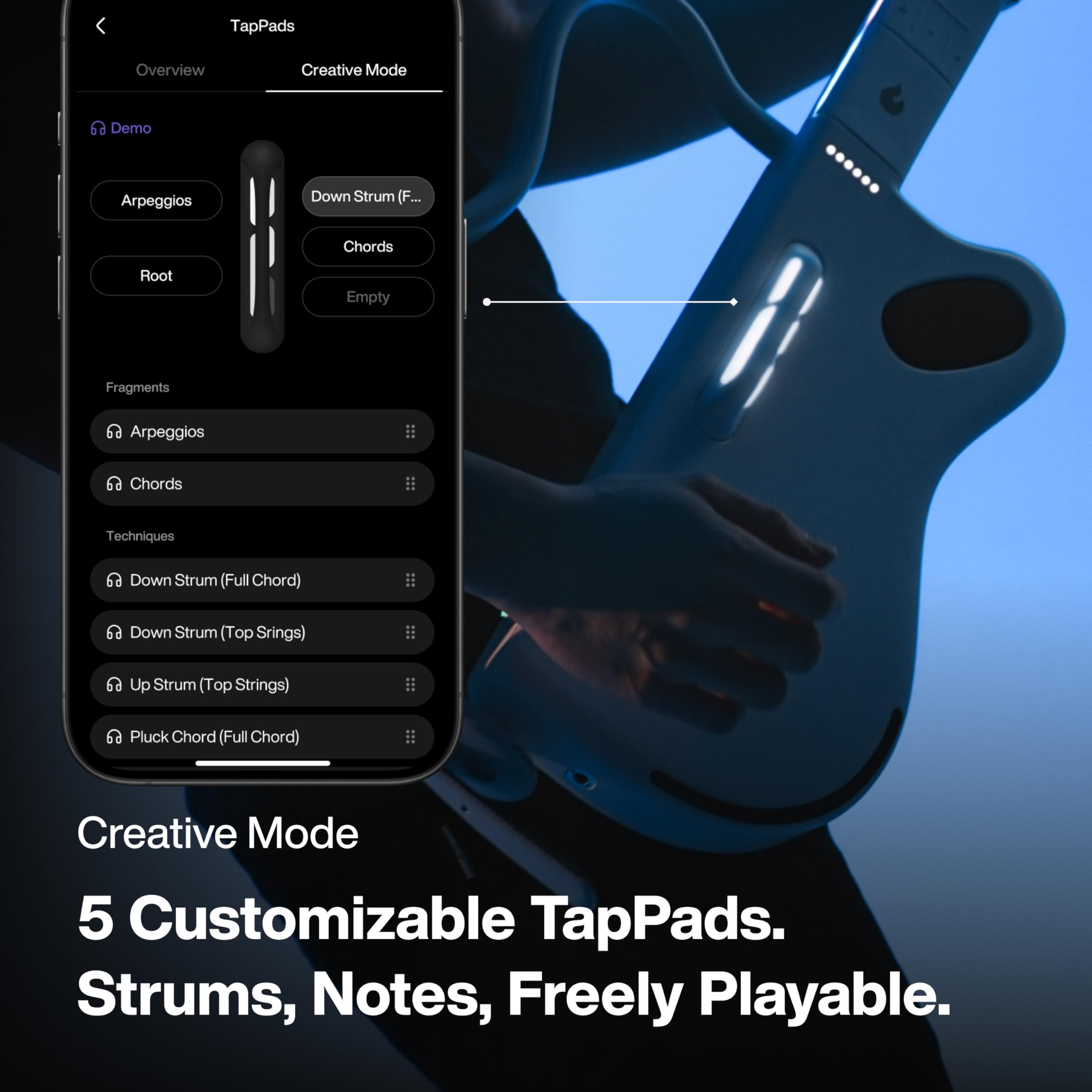 LAVA GENIE Stringless Smart Guitar, No Strings Attached, Hundreds of Instrument Presets, Onboard Speaker, Foldable, Detachable, White, 30.5 inch.