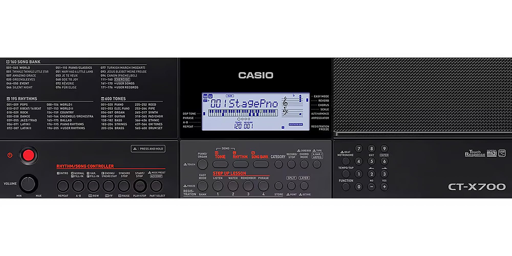 Casio CT-X700 Portable Keyboard Bundle with Adjustable Stand, Bench, Headphones, Sustain Pedal, Power Supply, Instructional DVD, and Austin Bazaar Polishing Cloth