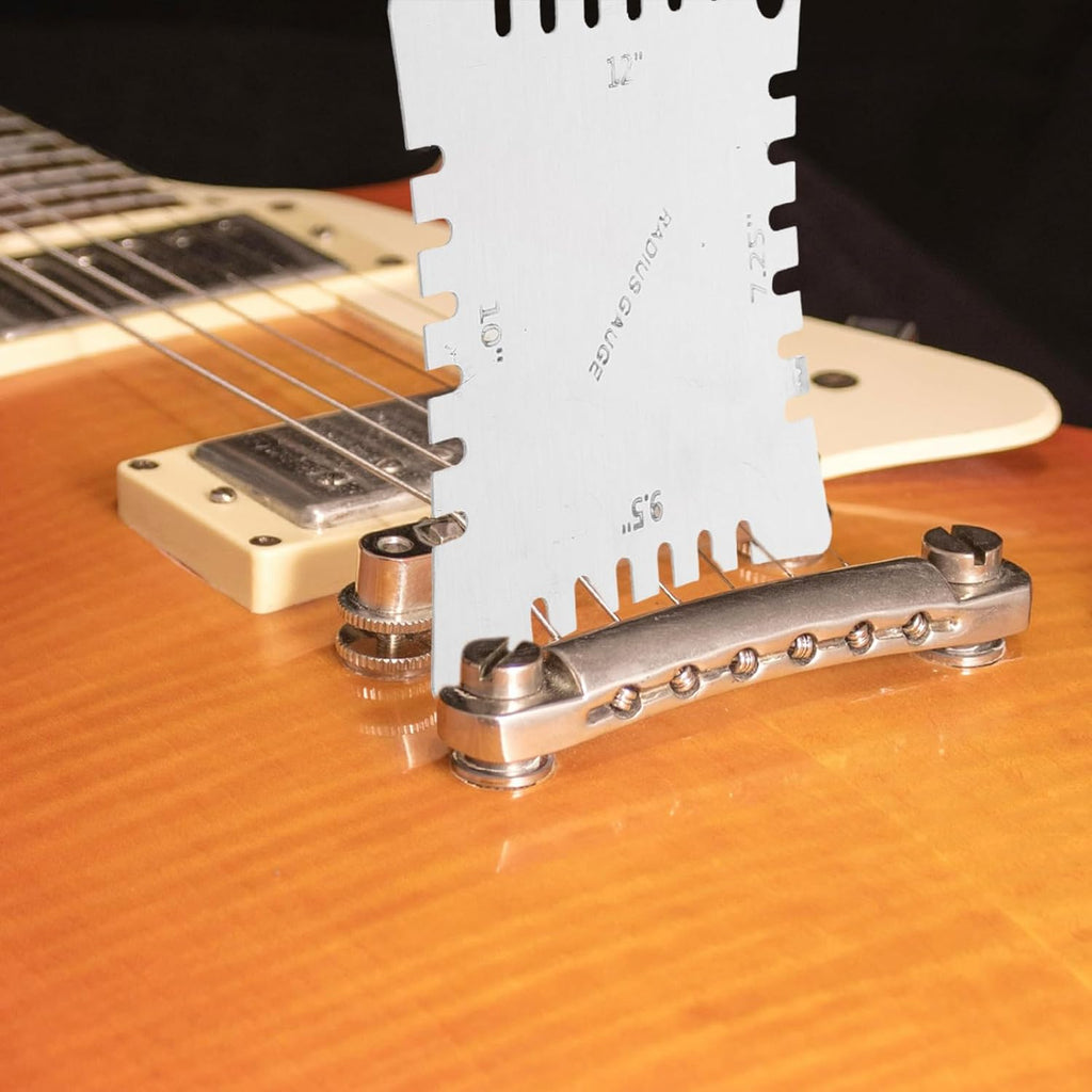 BESPORTBLE 4 Pcs Stainless Steel Guitar String Action Ruler and Fretboard Measuring Gauge Set with Portable Design for Guitar and Banjo Setup Tools, Safe and Smooth for Musicians