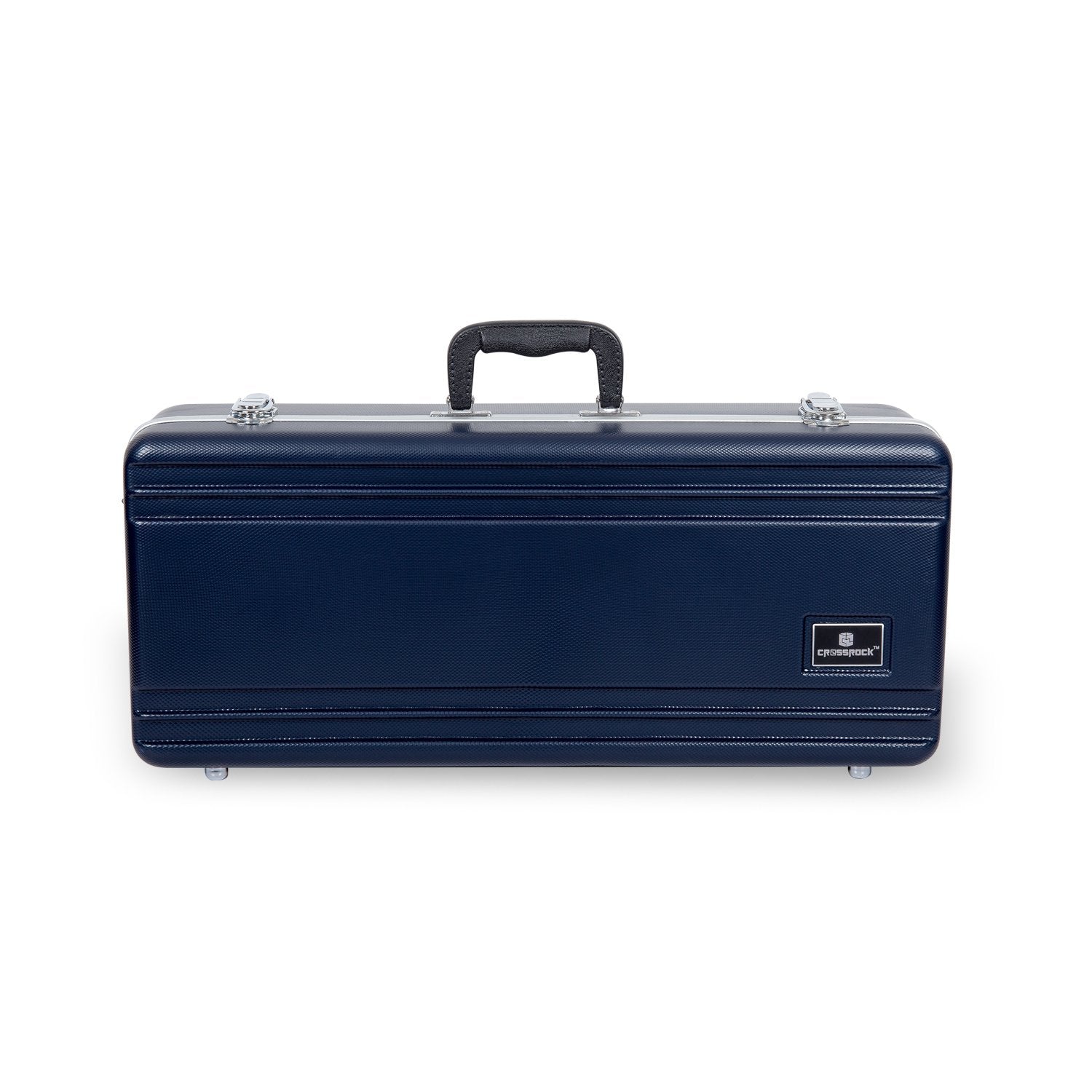 Crossrock ABS Trumpet Case for Bb Horn | Textured Blue Finish with Velvet Interior, Security Lock, Metal Feet & Detachable Strap (CRA862TRBL)