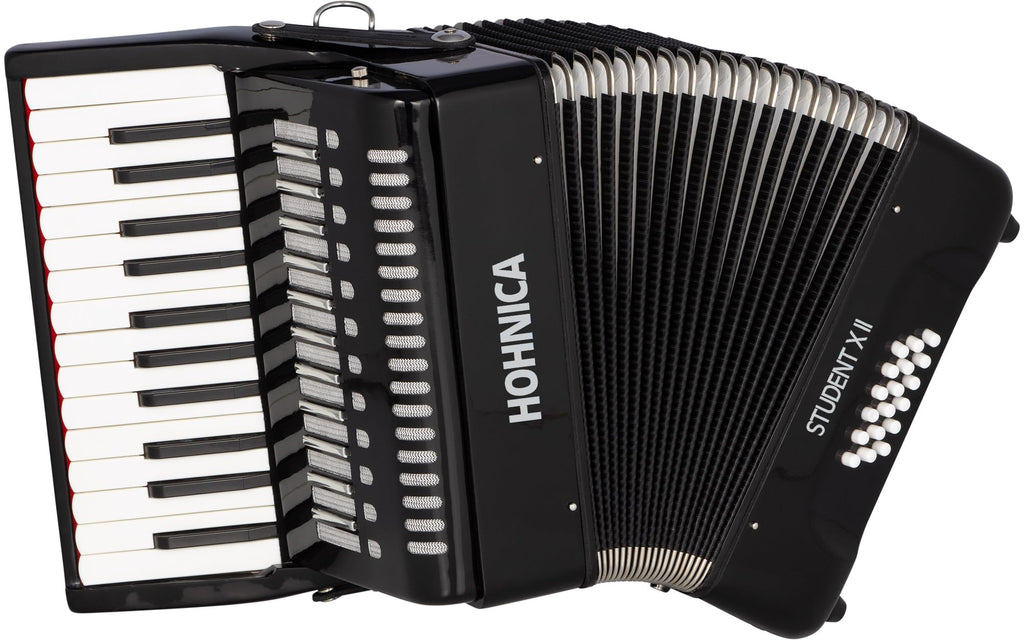 Hohner Hohnica 1305 72 Bass Piano Accordion - Pearl Red Bundle with Gig Bag, Straps, and Austin Bazaar Polishing Cloth