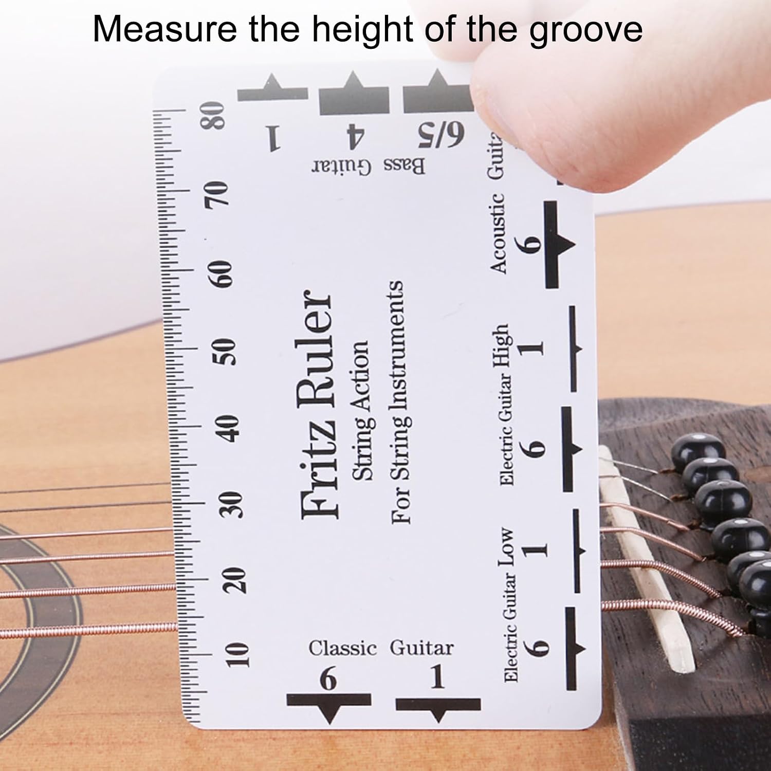 Guitar String Action Gauge Ruler, Height Gauge, Set Up Repairing Luthier Tool for, Ukulele, Banjos Guitar String Spacing Ruler