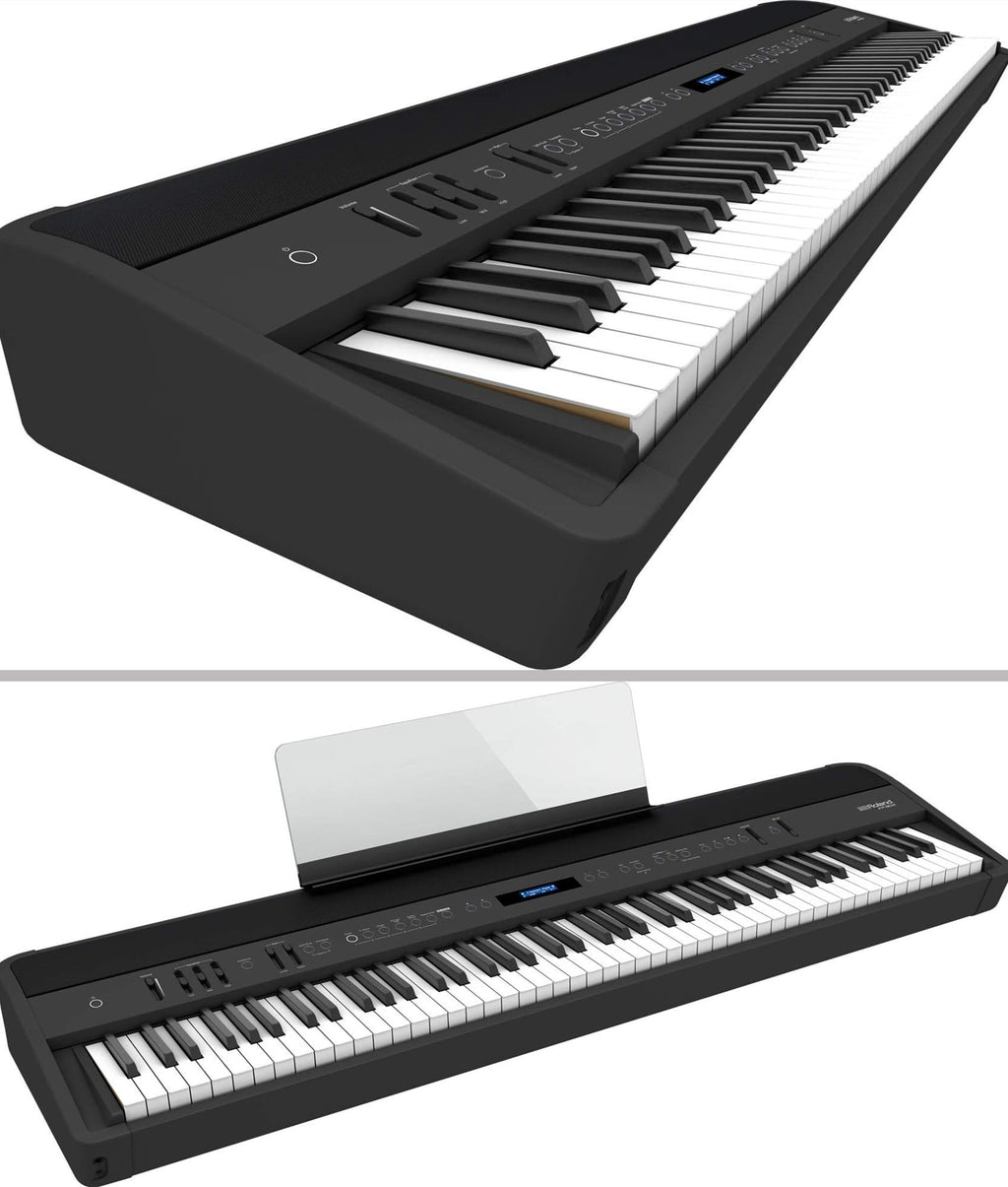 Roland FP-90X 88-Key Digital Piano - White Bundle with KSC-90 Stand, Three Pedal Unit, Bench, Online Lessons, Instructional DVD, and Austin Bazaar Polishing Cloth