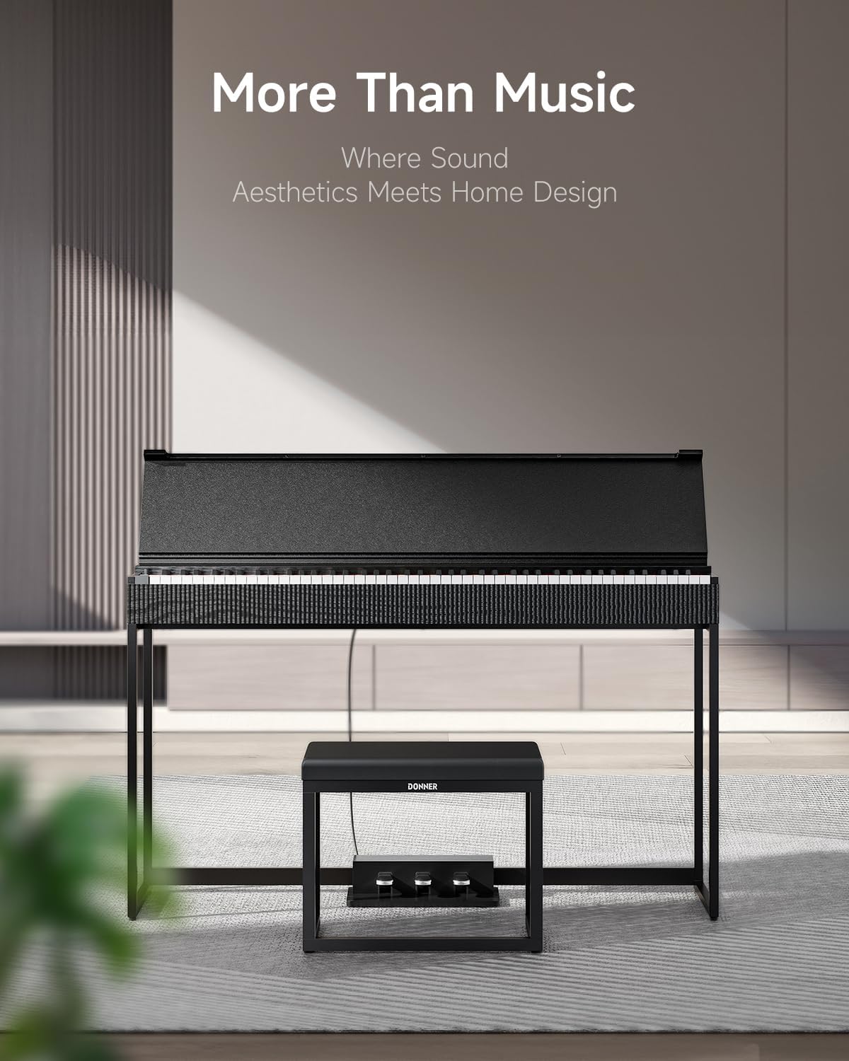 Donner OURA S300 Digital Piano 88 Key Weighted Keyboard for Advanced, Electric Piano with 88 Keys Graded Hammer Standard Keyborad, Boasts Bluetooth, Local Off, 2*15 W, Half-pedal, 256 Polyphony, Black
