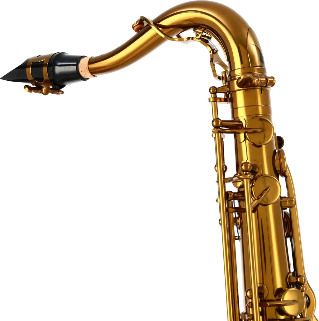 BetterSax Classic Tenor Saxophone - Professional-Grade Instrument with Dark Gold Lacquer Finish - Complete Kit for Beginners and Pros - Includes Mouthpiece, Neckstrap, and Durable Case