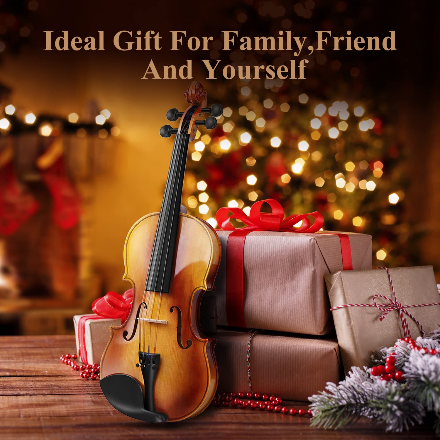 Eastar 3/4 Violin for Beginners, Violins Kit for Student, Fiddle with Hard Case, Rosin, Shoulder Rest, Bow, and Extra Strings (Imprinted Finger Guide on Fingerboard)