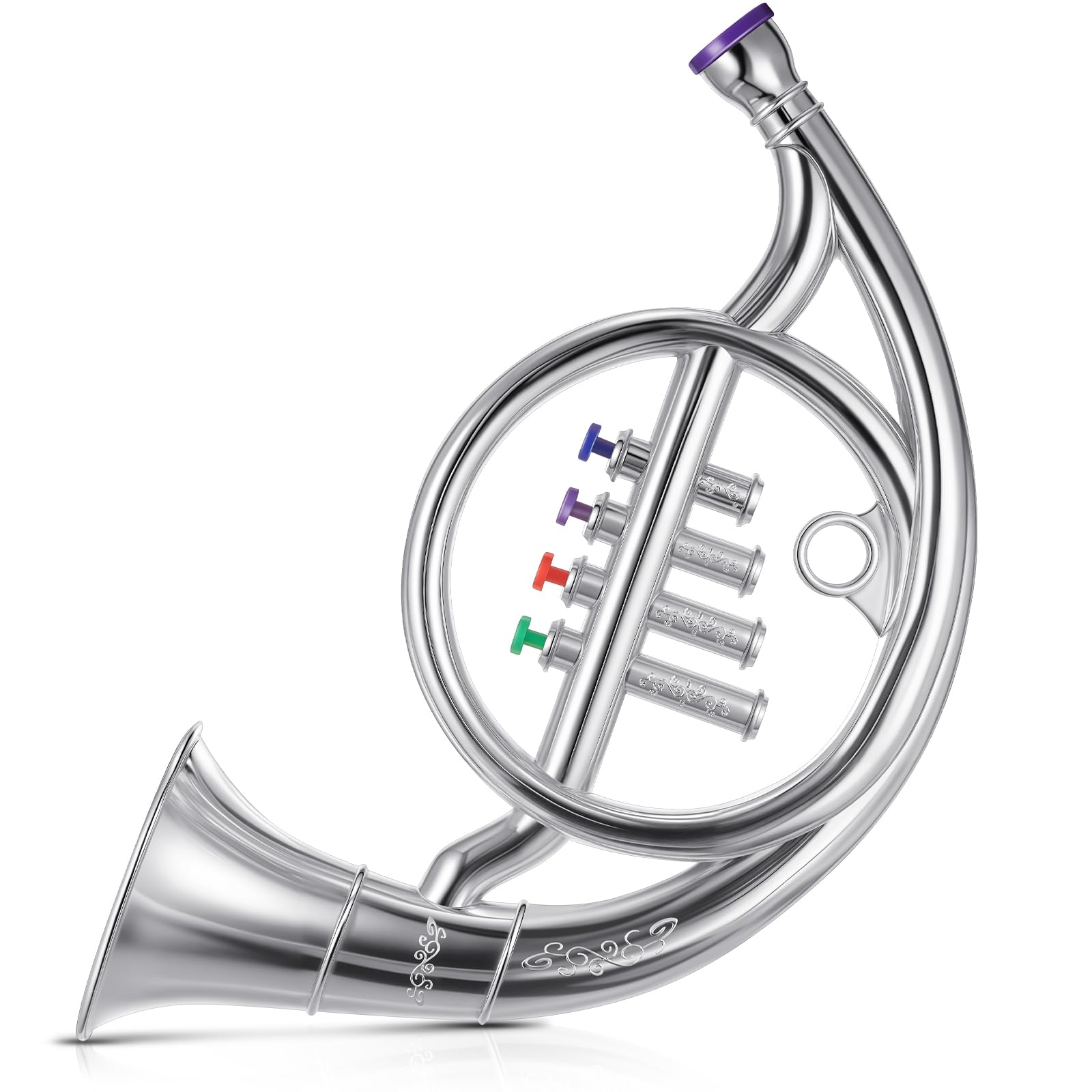 Lewtemi Gold Trumpet Musical Instruments Toy for Kid Toddler Fake Plastic Preschool Music Toy Gift Non-Professional Wind Instrument Early Educational Teaching Songs Gifts for Toddlers Children