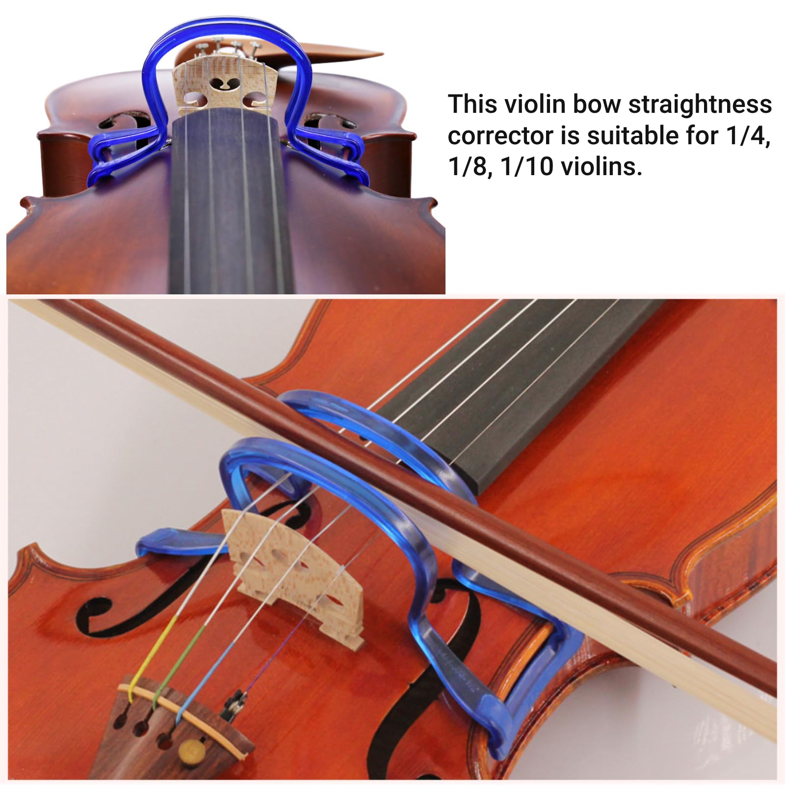 Violin Bow Straightener Tool for Beginner 1/4 1/8 1/10 Bow Straightness Corrector with Silicone Grips Teaching Aid(purple)