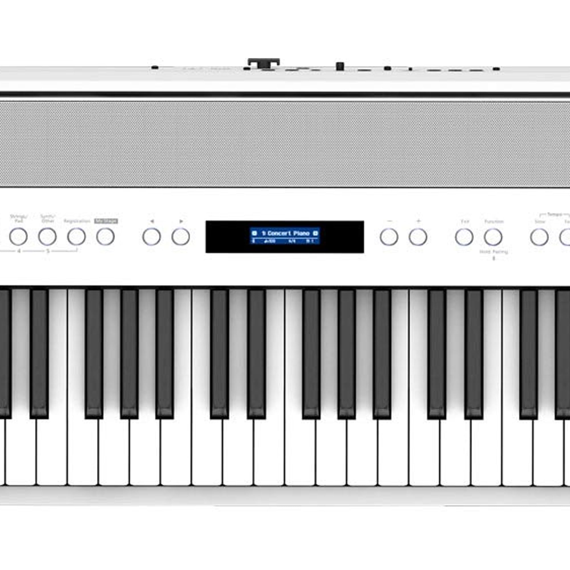 Roland FP-60X 88-Key Digital Piano - White Bundle with Adjustable Stand, Bench, Deluxe Sustain Pedal, Online Piano Lessons, Instructional DVD, and Austin Bazaar Polishing Cloth
