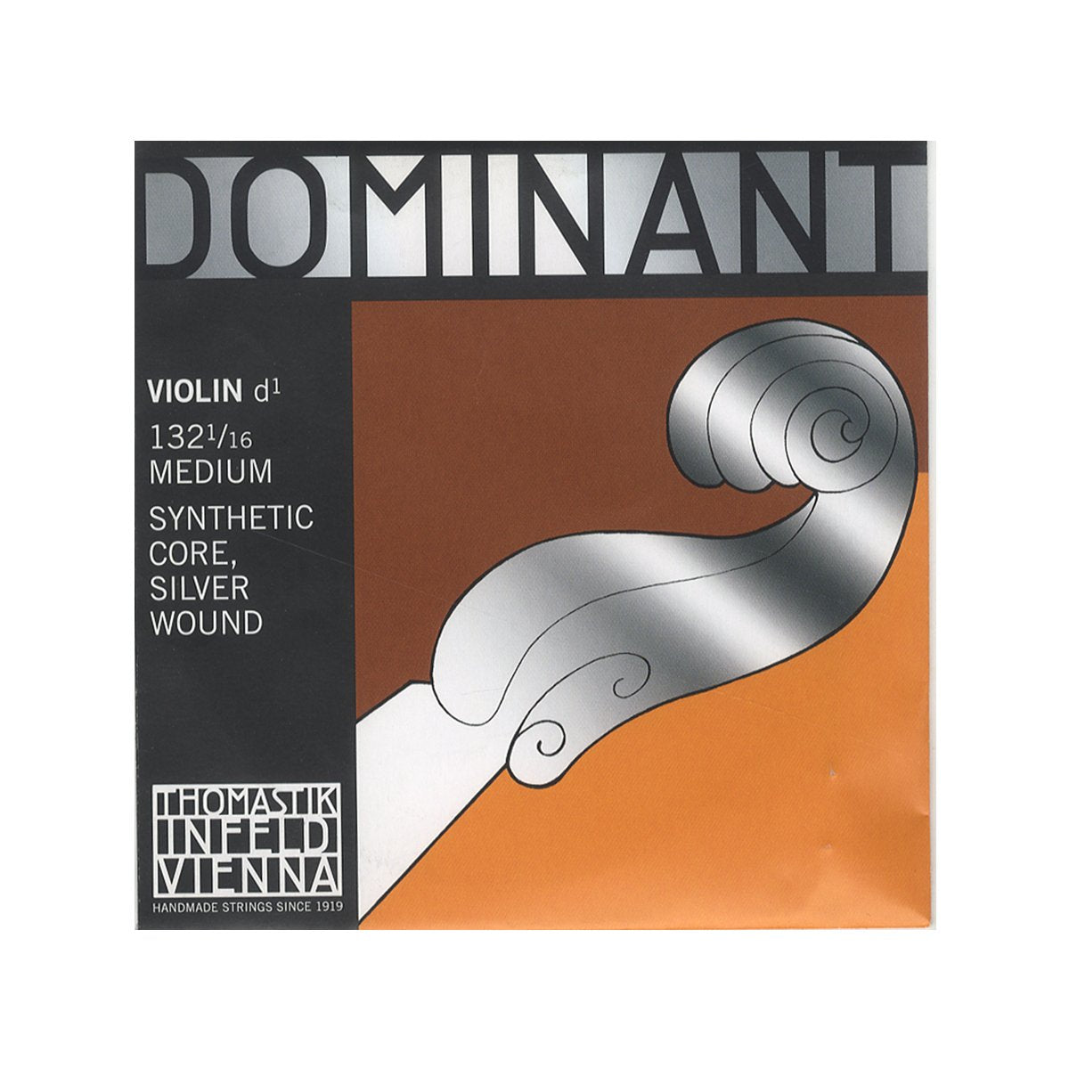 Thomastik-Infeld Dominant Violin String Set, 4/4 Size, Medium Tension - 135B - Synthetic Core A, D, G with Stainless Steel E, Removable Ball - Clear & Balanced Tone, The Reference Standard for Violin