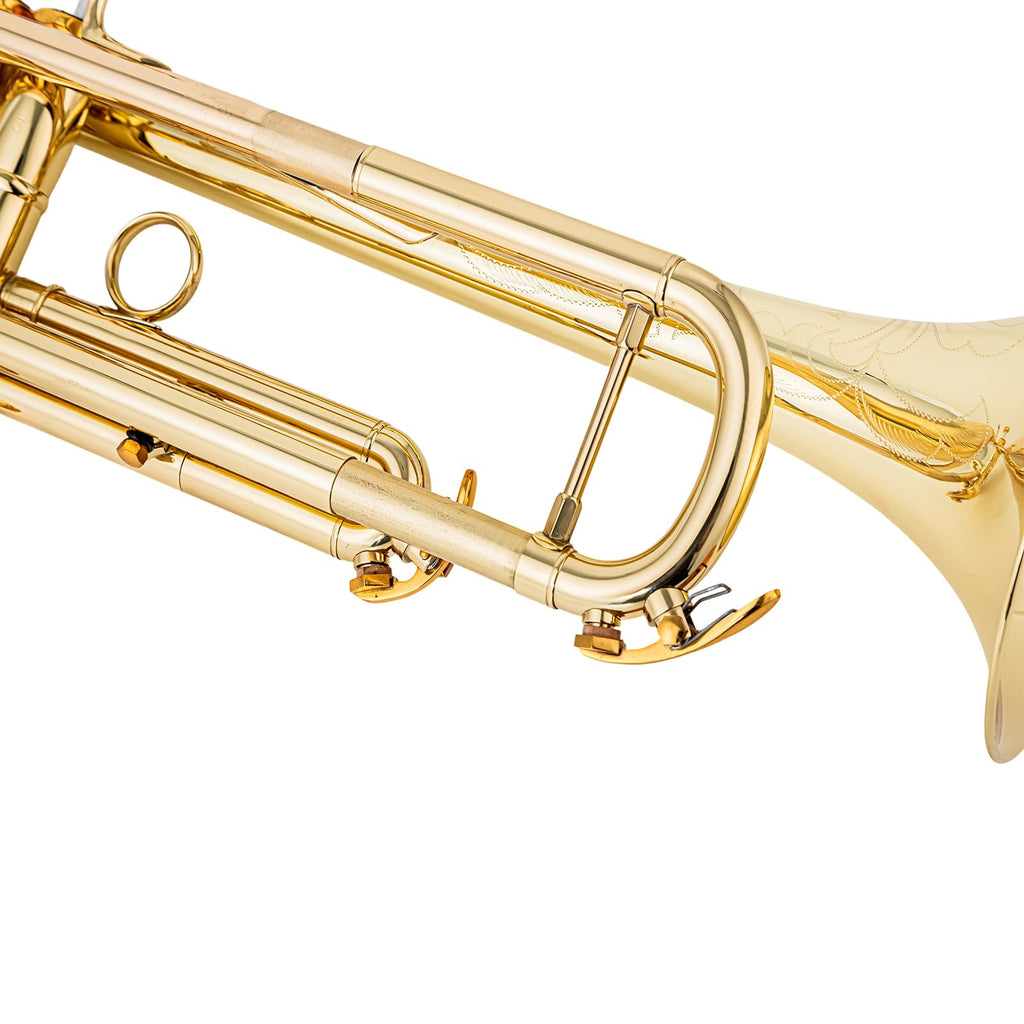 Bb trumpets red gold brass leadpipe mouthpipe advanced student professional trumpet Musical Instruments For Beginner Adults (710 gold brass)