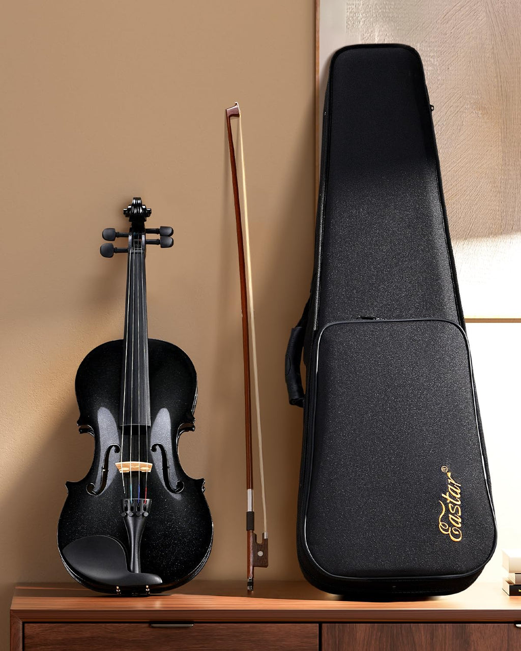 Eastar 3/4 Violin for Beginners, Violins Kit for Student, Fiddle with Hard Case, Rosin, Shoulder Rest, Bow, and Extra Strings (Imprinted Finger Guide on Fingerboard)