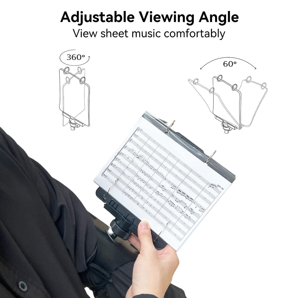 Trumpet Lyre TC10, Adjustable Marching Band Lyre for Trumpet with Flip Folder, Includes 10 Refill Sleeves