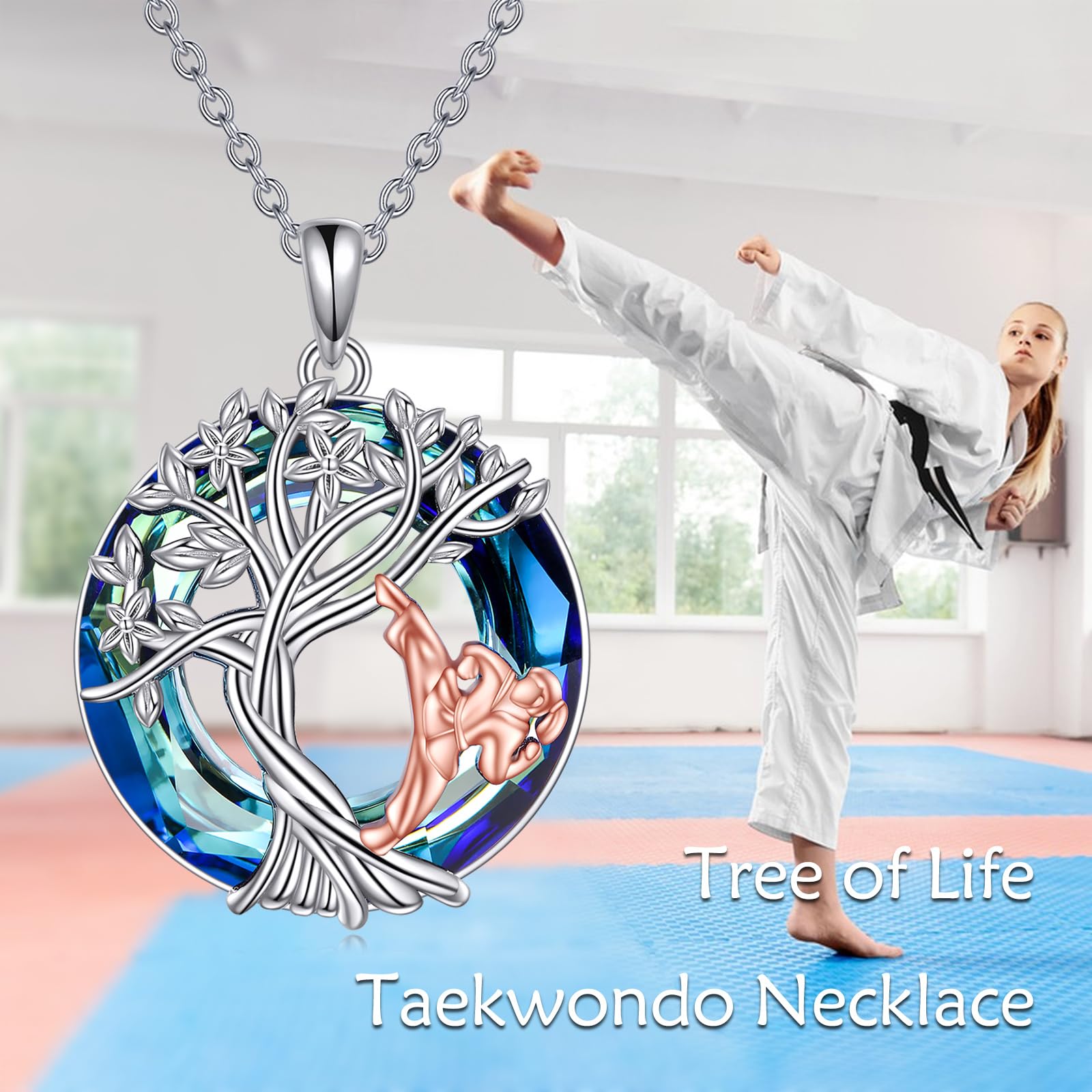 YFN Tree of Life Necklace Sterling Silver Crystal Jewelry Graduation Birthday Gifts for Women