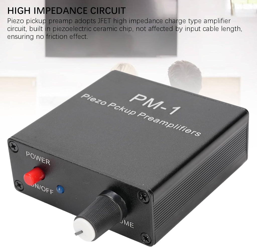 Piezo Pickup Preamp Amplifier for Guitar Cello Violin Ukulele Mandolin with Type C Charging Cable 10 Hours Battery Life