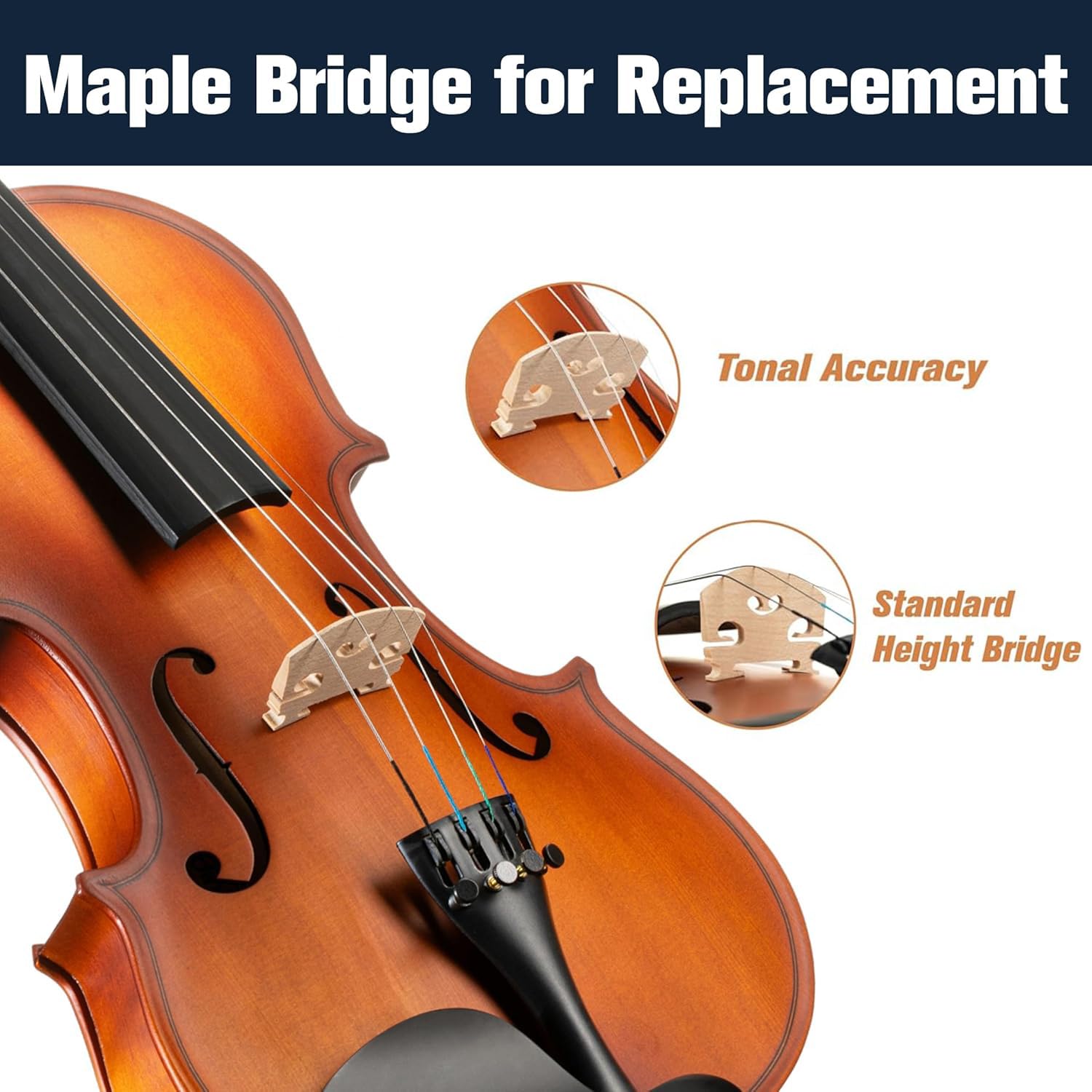 Mendini by Cecilio 14 Inch Solid Wood Viola Set for Beginners - Hand Carved Acoustic Viola Kit with Hard Case, Bow, Rosin, Bridge and Extra Strings