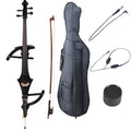 Cecilio CECO-4BK Ebony Electric Silent Metallic Black Cello in Style 4, Size 4/4 (Full Size)