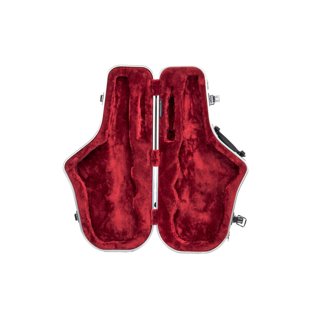 Crossrock ABS Trumpet Case for Bb Horn | Red Finish, Black Velvet Interior, Security Lock, Metal Feet & Detachable Strap