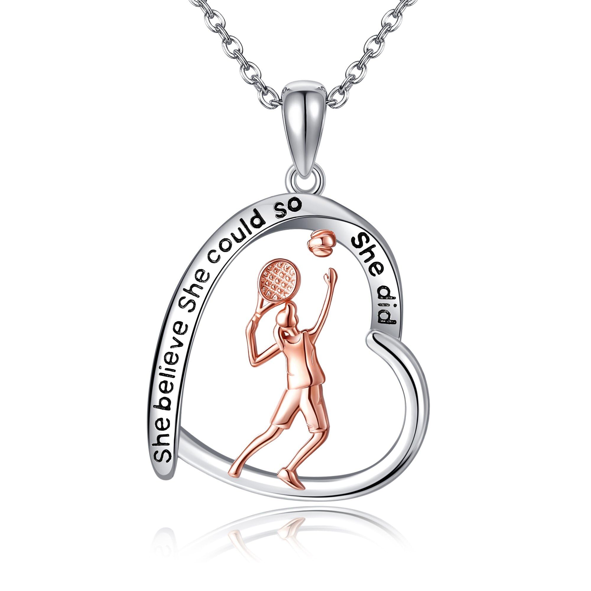 Sterling Silver S925 Ballet/Violinists/Gymnastics/Cello/Runner/Tennis/Piano/Artist Necklace Jewelry Gifts for Women Christmas Gift