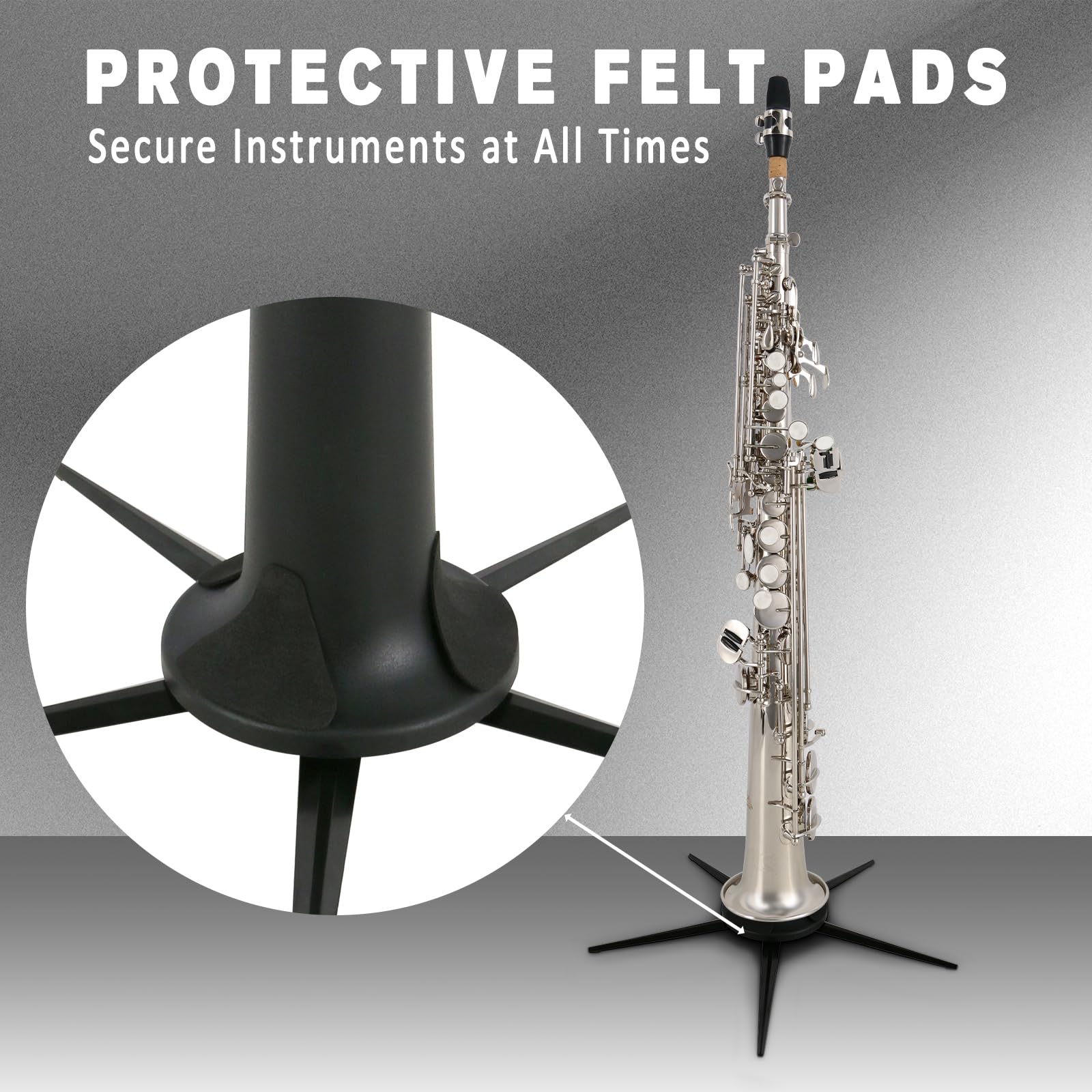 EASTROCK Alto&Tenor Saxophone Wall Stand Saxophone Wall Mount Saxophone Holder Rack (Saxophone Wall Stand), Black