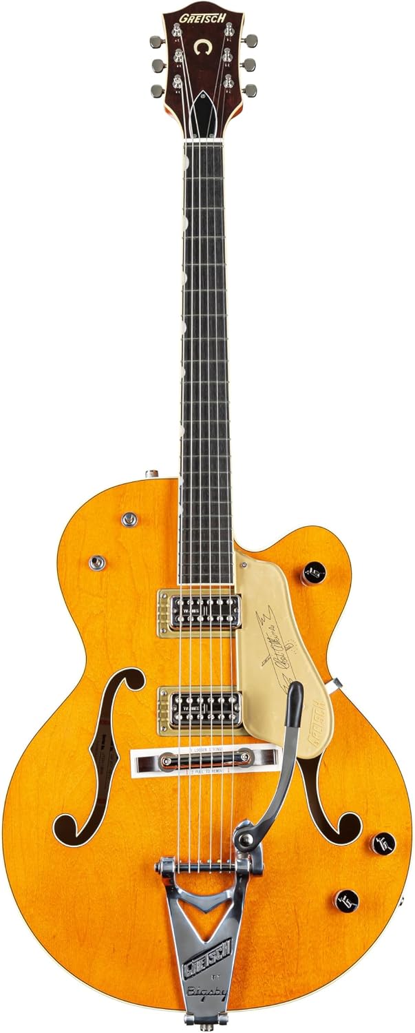 Gretsch G6120T-59 Vintage Select 1959 Chet Atkins - Western Orange Stain, Bigsby | Vintage Orange Stain, Laminated Maple Hollow Body, Tv Jones Filter'tron Pickups, V-Shaped Neck, Ebony Fretboard, Bigsby B6c
