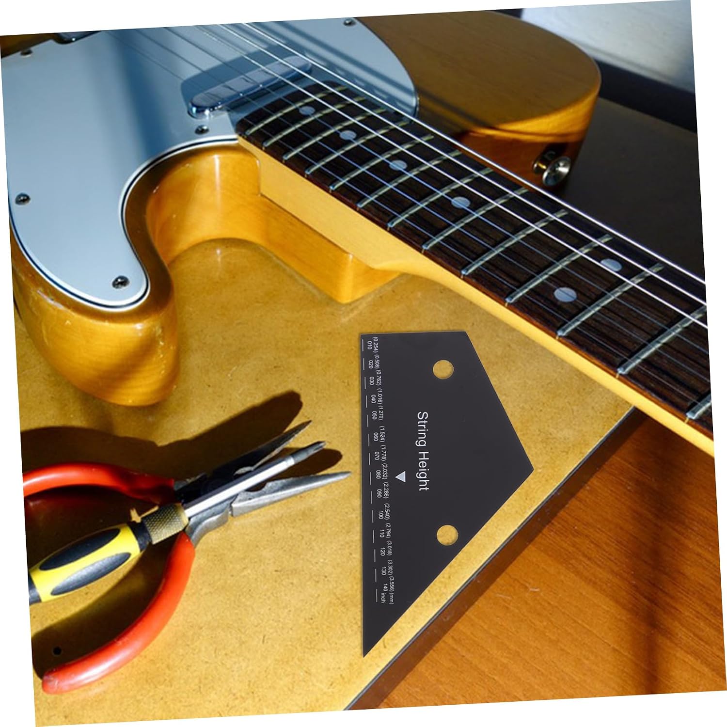 Professional String Height Ruler for Guitar and Bass Accurate String Action Gauge Luthier Tool Multiple Scales Compact Design for Guitar Setup and Maintenance