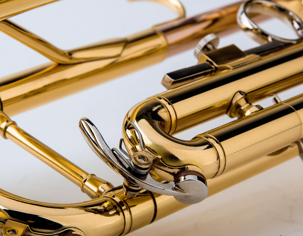 Glory Bb Trumpet - Trumpets for Beginner or Advanced Student with Case, pair of gloves-Gold