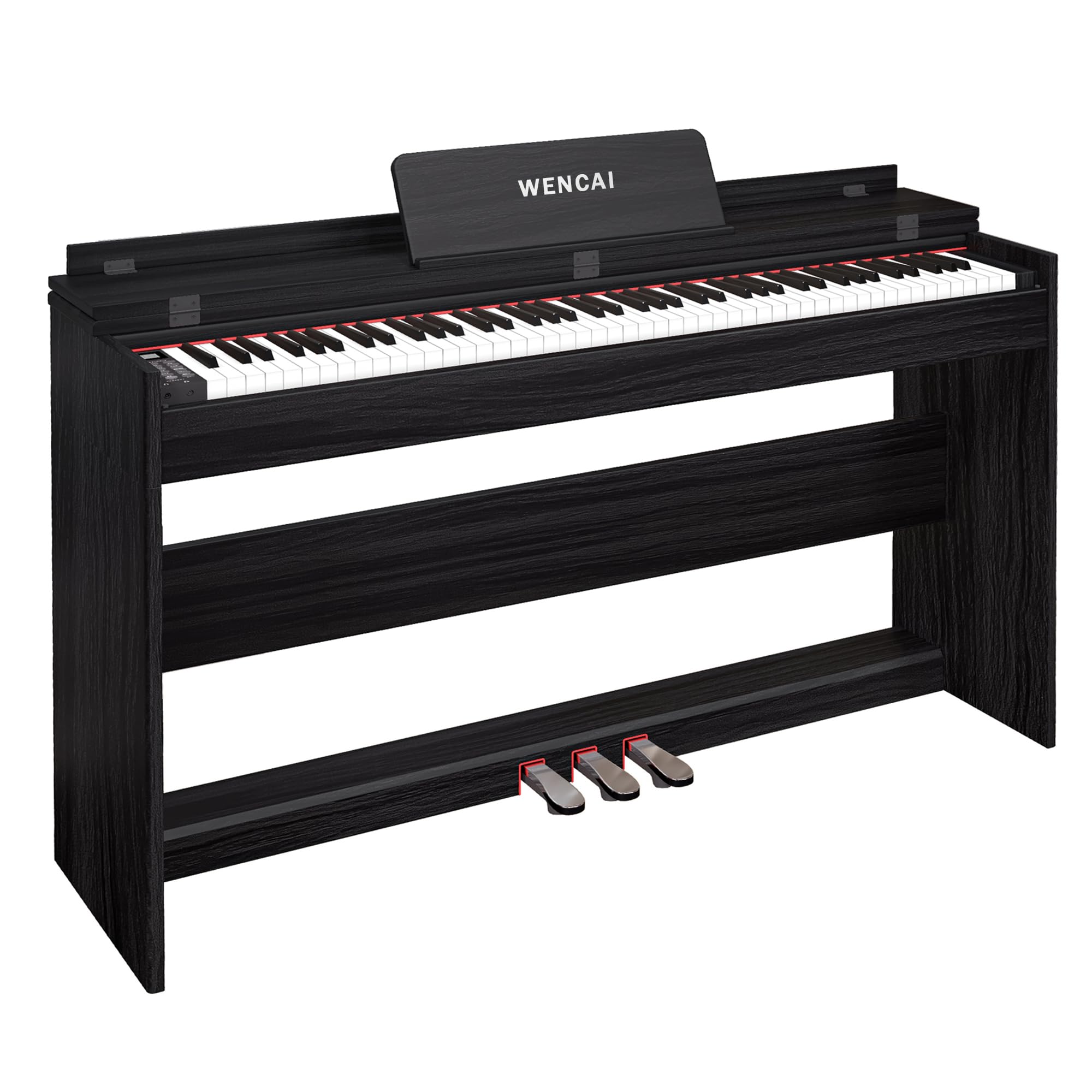 WENCAI 88 Key Fully Weighted Digital Piano Keyboard, White | Hammer Action Electric Pianos, Wooden Upright Electronic Piano for Beginner & Professional, Midi Compatible, Triple Pedal
