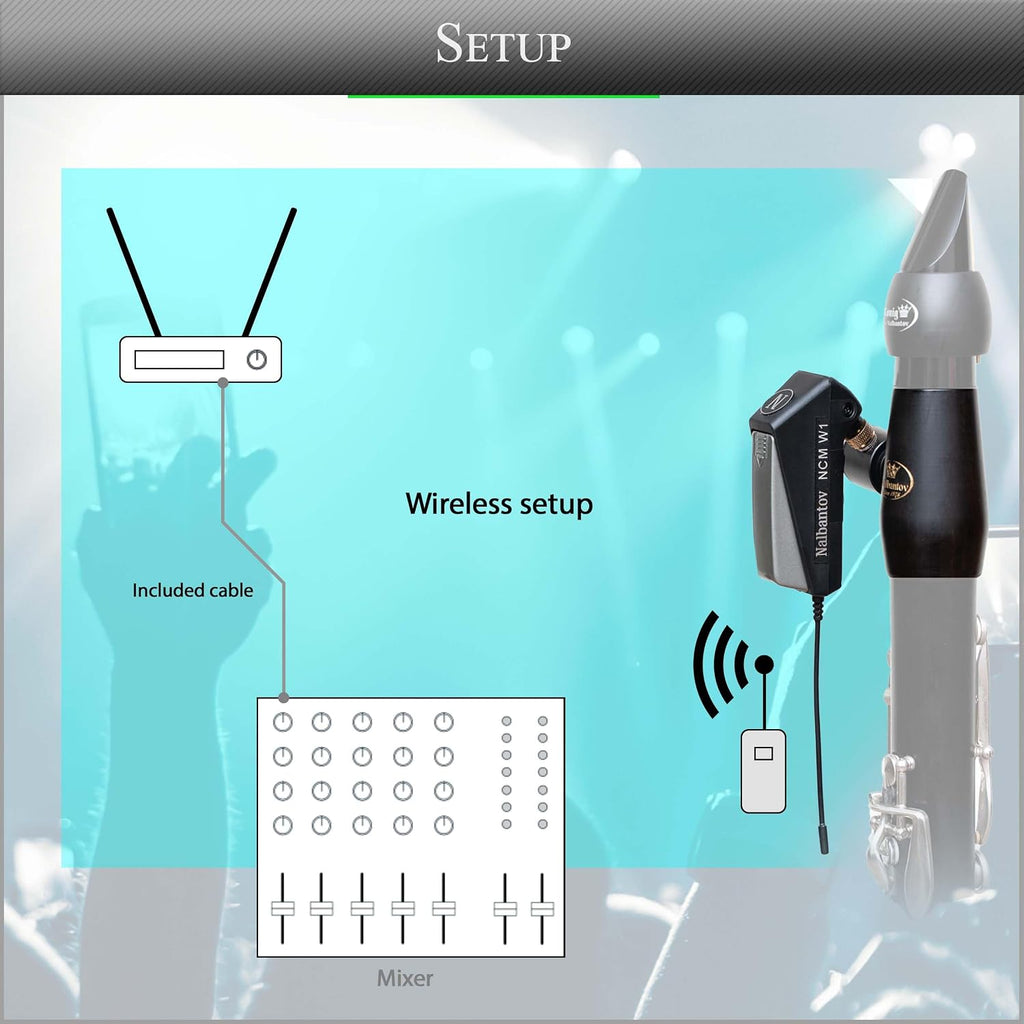Clarinet Wireless Microphone System NCM 8X SCW Set Including Clarinet Barrel