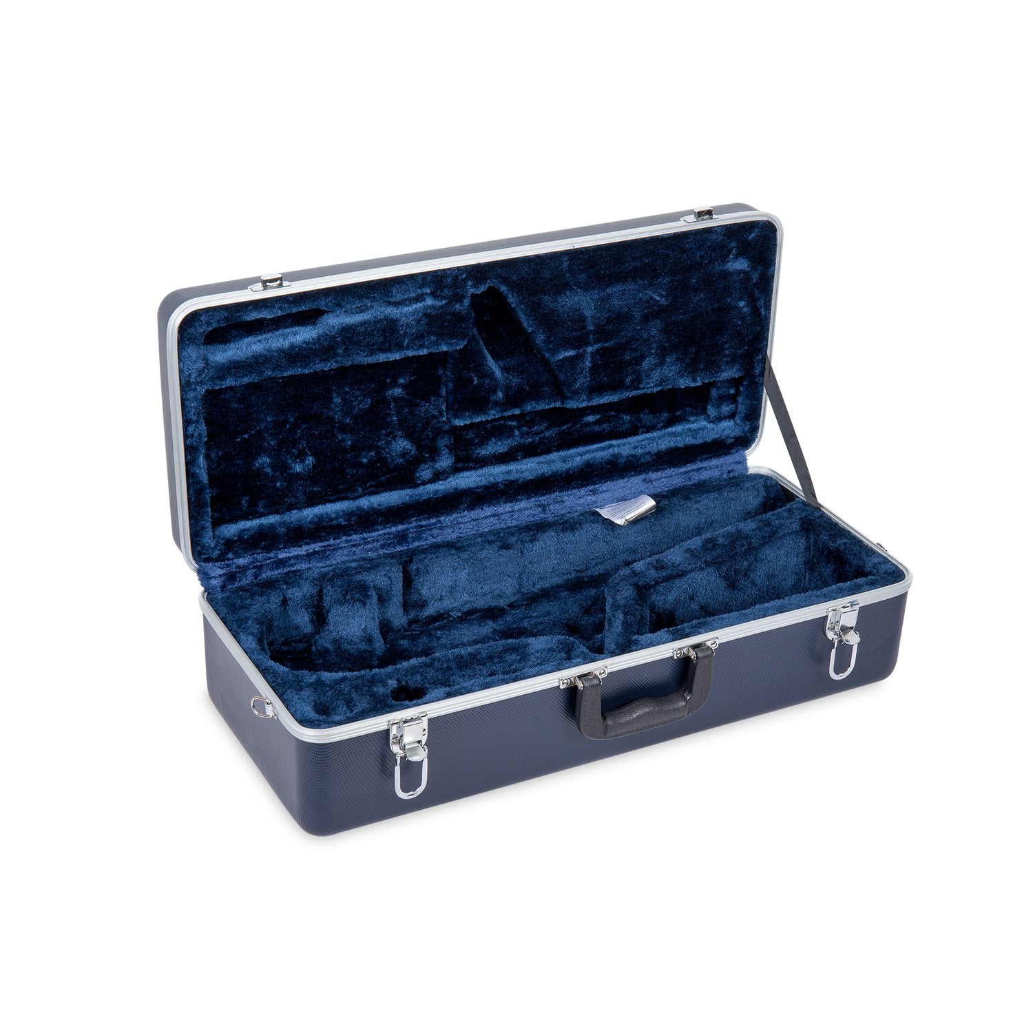 Crossrock ABS Trumpet Case for Bb Horn | Textured Blue Finish with Velvet Interior, Security Lock, Metal Feet & Detachable Strap (CRA862TRBL)