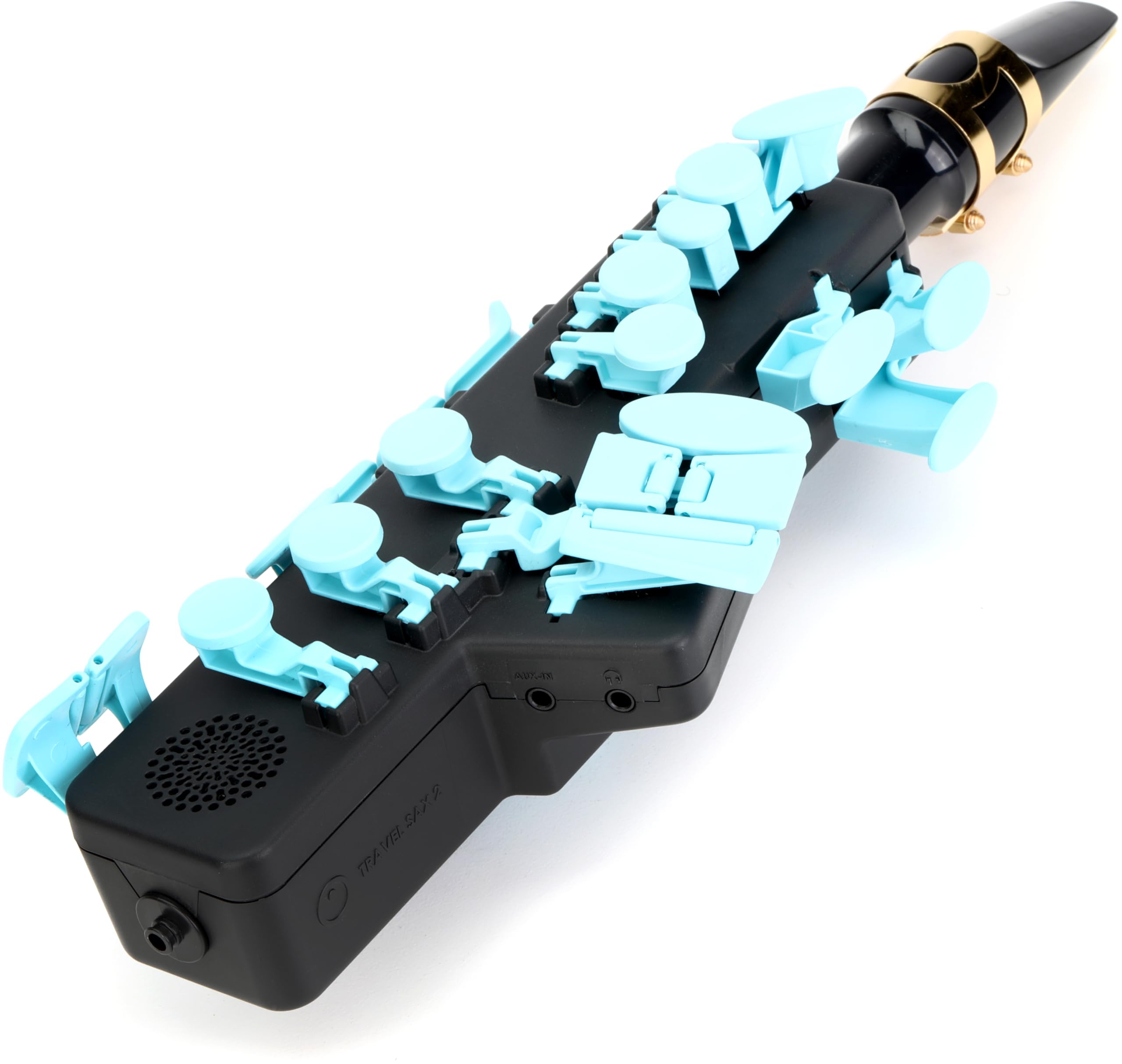 Travel Sax 2 (Black) – Compact Digital Saxophone for Silent Practice Anywhere | Lightweight Electronic Sax with Real Alto Mouthpiece, Built-in Speaker, Bluetooth MIDI/Audio, USB-C, 70+ Internal