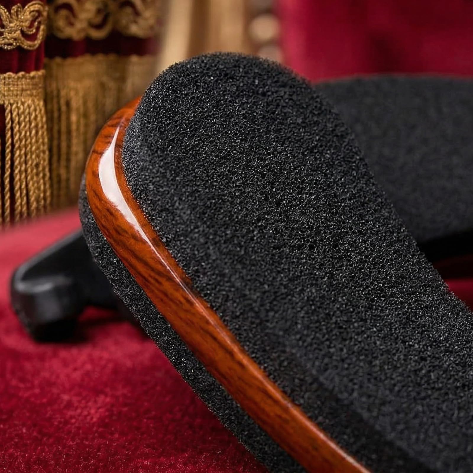 NANYI Premium Violin Shoulder Rest 1/2 Size & 1/4 Size, Adjustable Wood Shoulder Rest for Violin with Comfortable Thick Foam Pad, Collapsible Silicone Feet, Includes Violin Mute