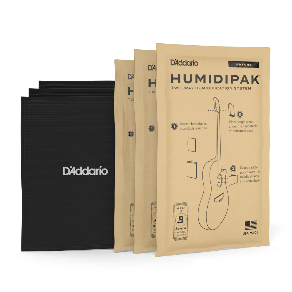 D'Addario Accessories Guitar Humidifier Packs - Two-Way Humidification System Conditioning Packets - For Maintaining Proper Guitar Humidification Level - 3 Maintain Replacement Packets