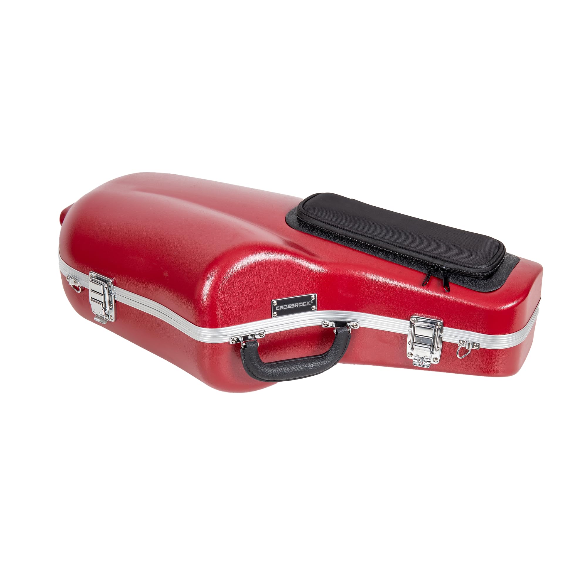 Crossrock ABS Trumpet Case for Bb Horn | Red Finish, Black Velvet Interior, Security Lock, Metal Feet & Detachable Strap