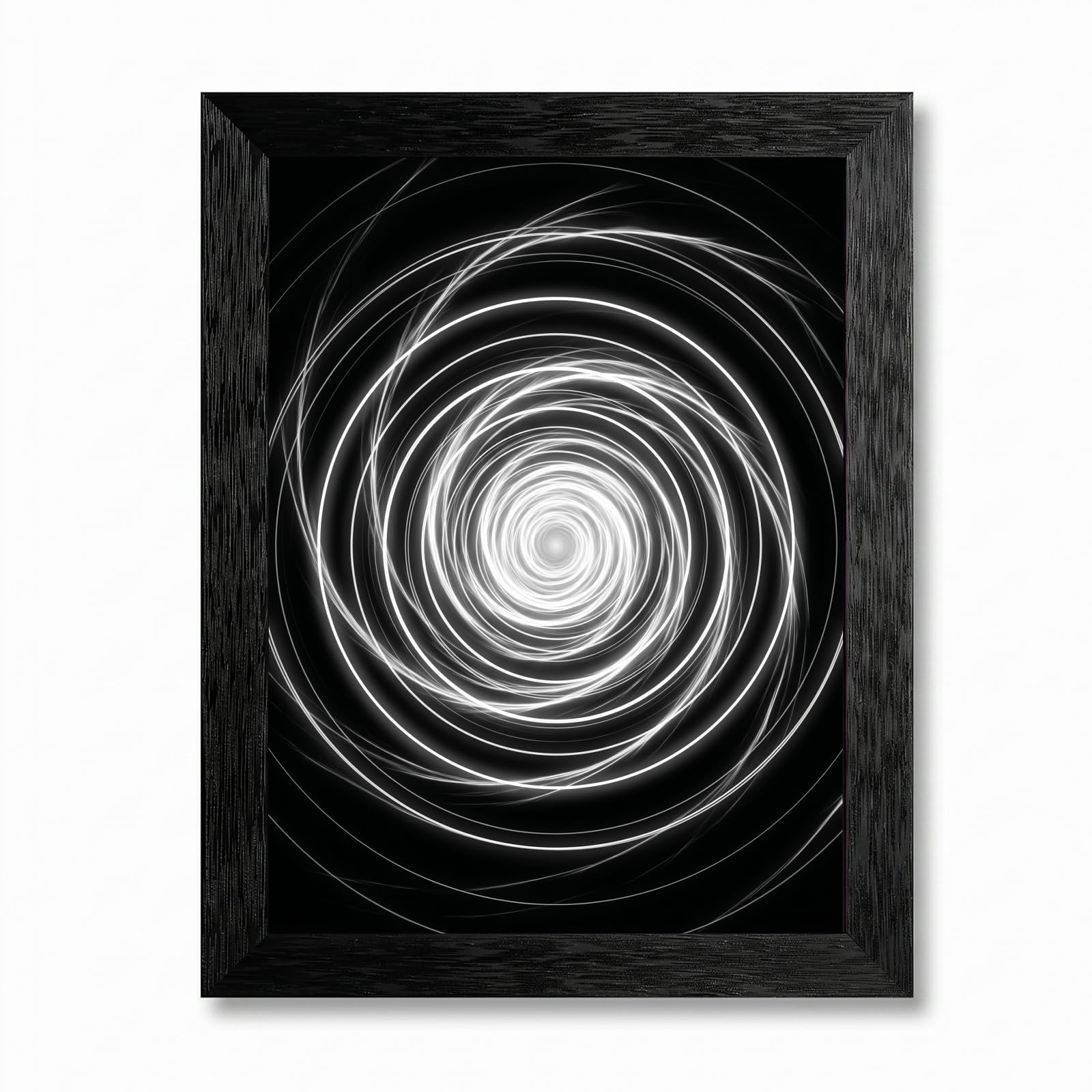 Framed Canvas Wall Art Minimalist Abstract Cello Musical Instrument Electric White Glowing Lines on Black Canvas Print Poster Black Frame Wall Decor for Music Room Studio Modern Art, Inch 24x36