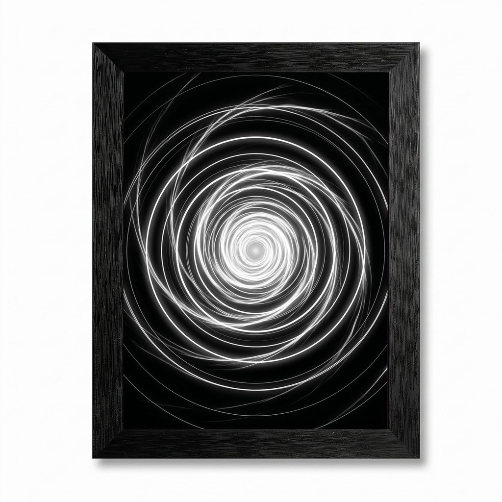 Framed Canvas Wall Art Minimalist Abstract Cello Musical Instrument Electric White Glowing Lines on Black Canvas Print Poster Black Frame Wall Decor for Music Room Studio Modern Art, Inch 24x36