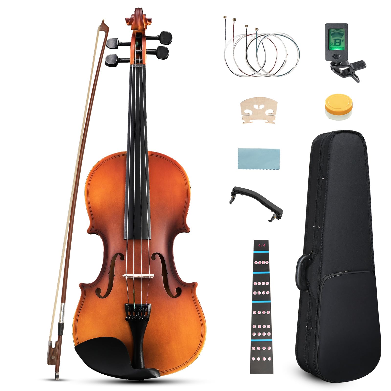 Ktaxon 1/4 Violin for Beginners, Fiddle for Students and Enthusiasts, Acoustic Violin Kit with Case, Bow, Rosin & Manual