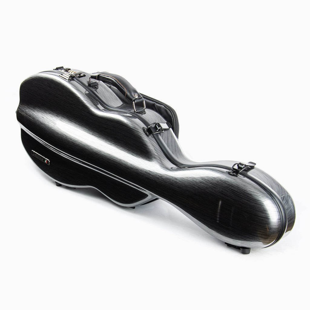 Christina violin case 4/4 Full Size Violin case High-Strength Carbon Fiber Pear-Shaped Violin Music Bag With Combination Lock and Extra Bag Gray Violin Hard Case (VB-Random type-SilveryGray spot)