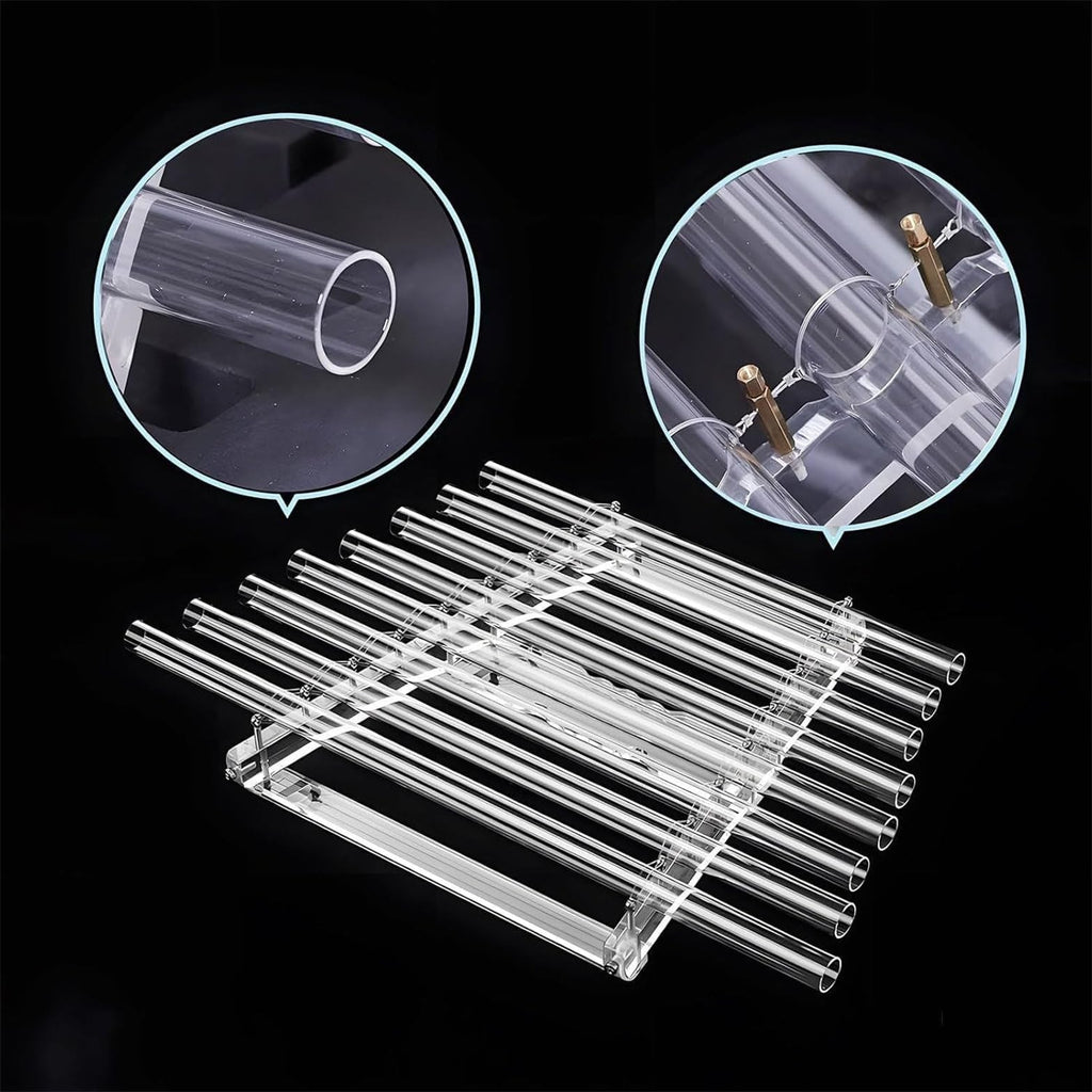 Hand Stand Quartz Crystal Singing Harp + Crystal Mallet and Aluminum Alloy Box, Healing Crystal Musical Instrument for Sound Bath Studio Gym Meditation Room A-432hz