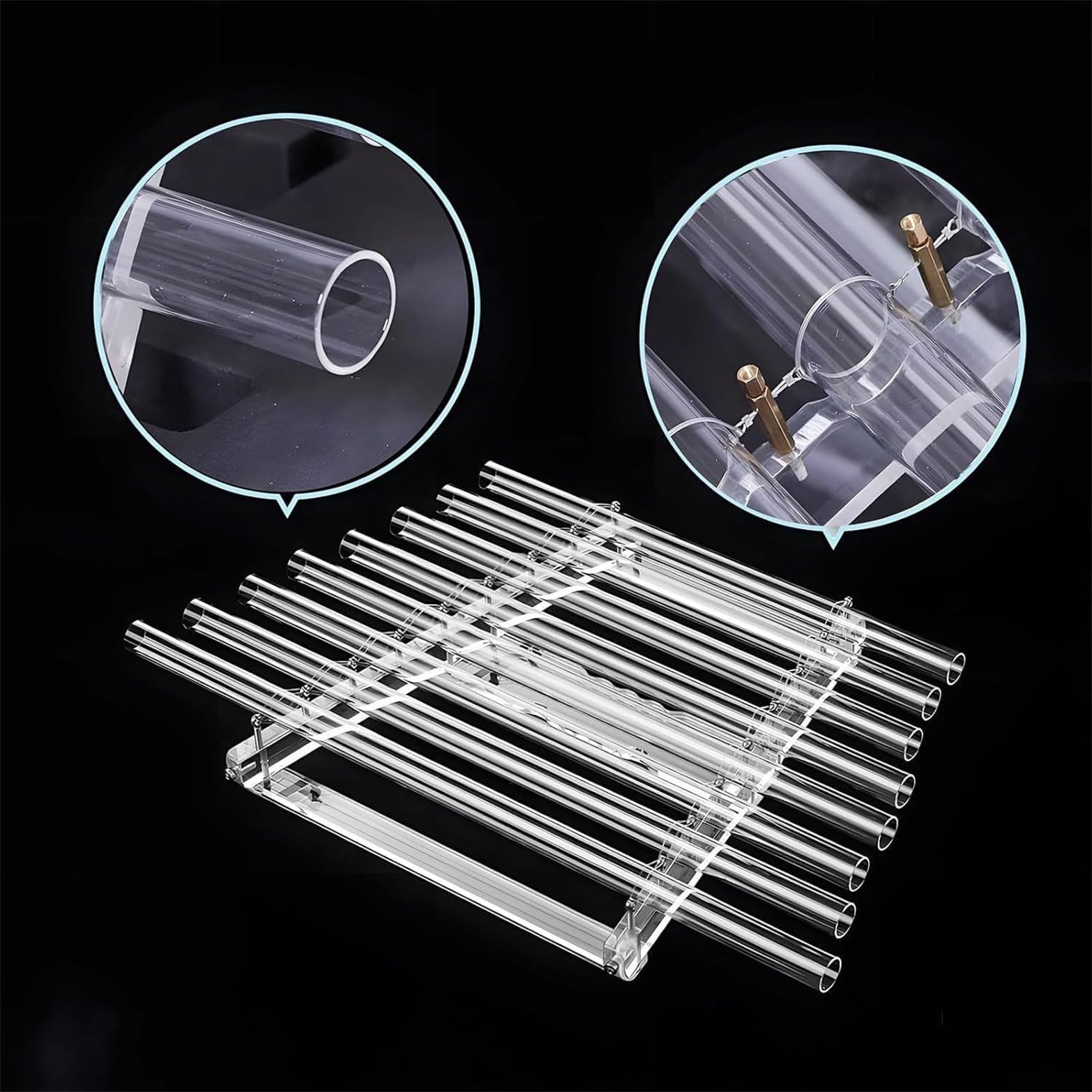 Hand Stand Quartz Crystal Singing Harp + Crystal Mallet and Aluminum Alloy Box, Healing Crystal Musical Instrument for Sound Bath Studio Gym Meditation Room A-432hz