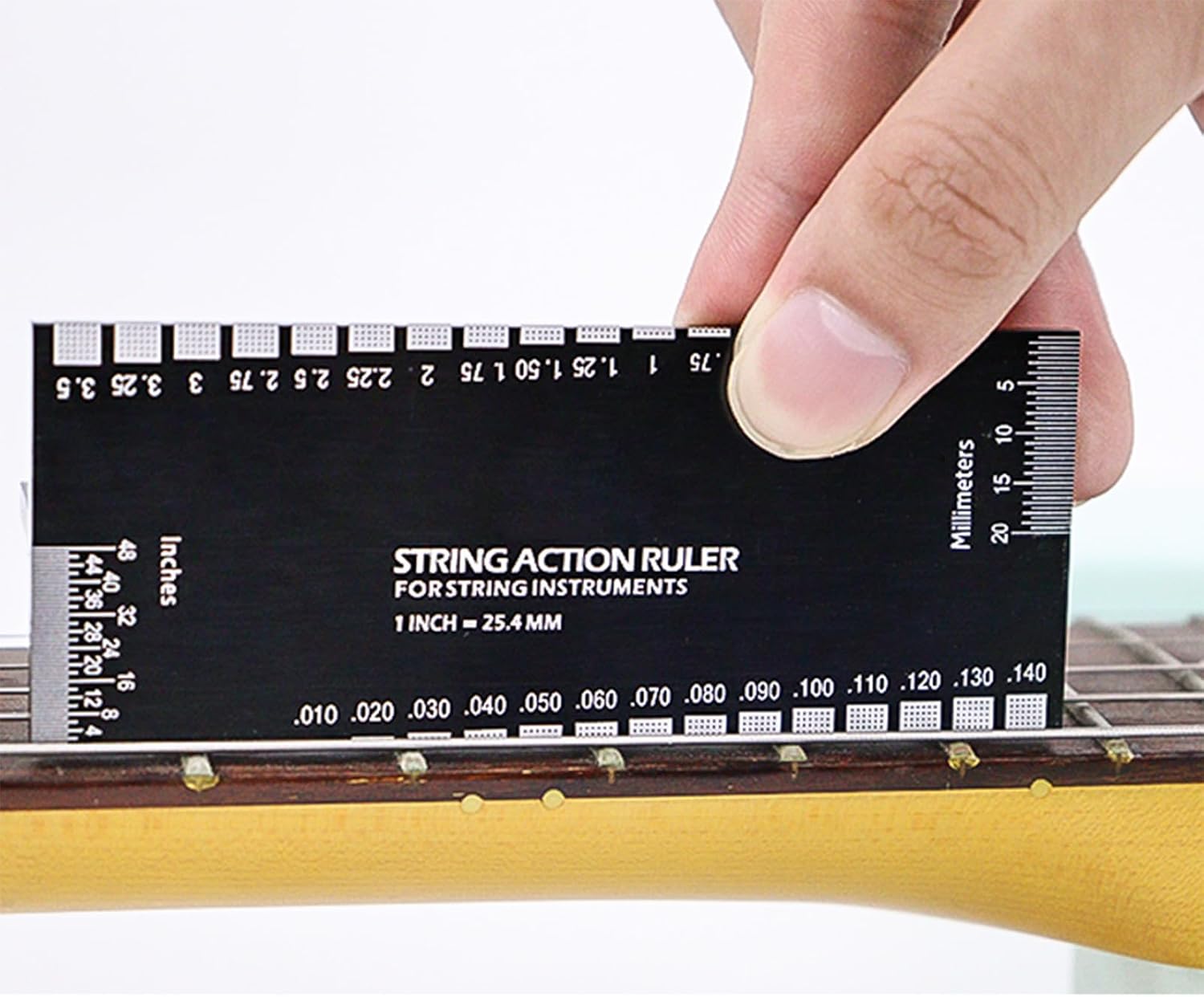 "Guitar String Action Gauge Ruler, Guitars Height Gauge Guitars Set Up Repairing Luthier Tool for, Ukulele, Banjos Measuring Tool"