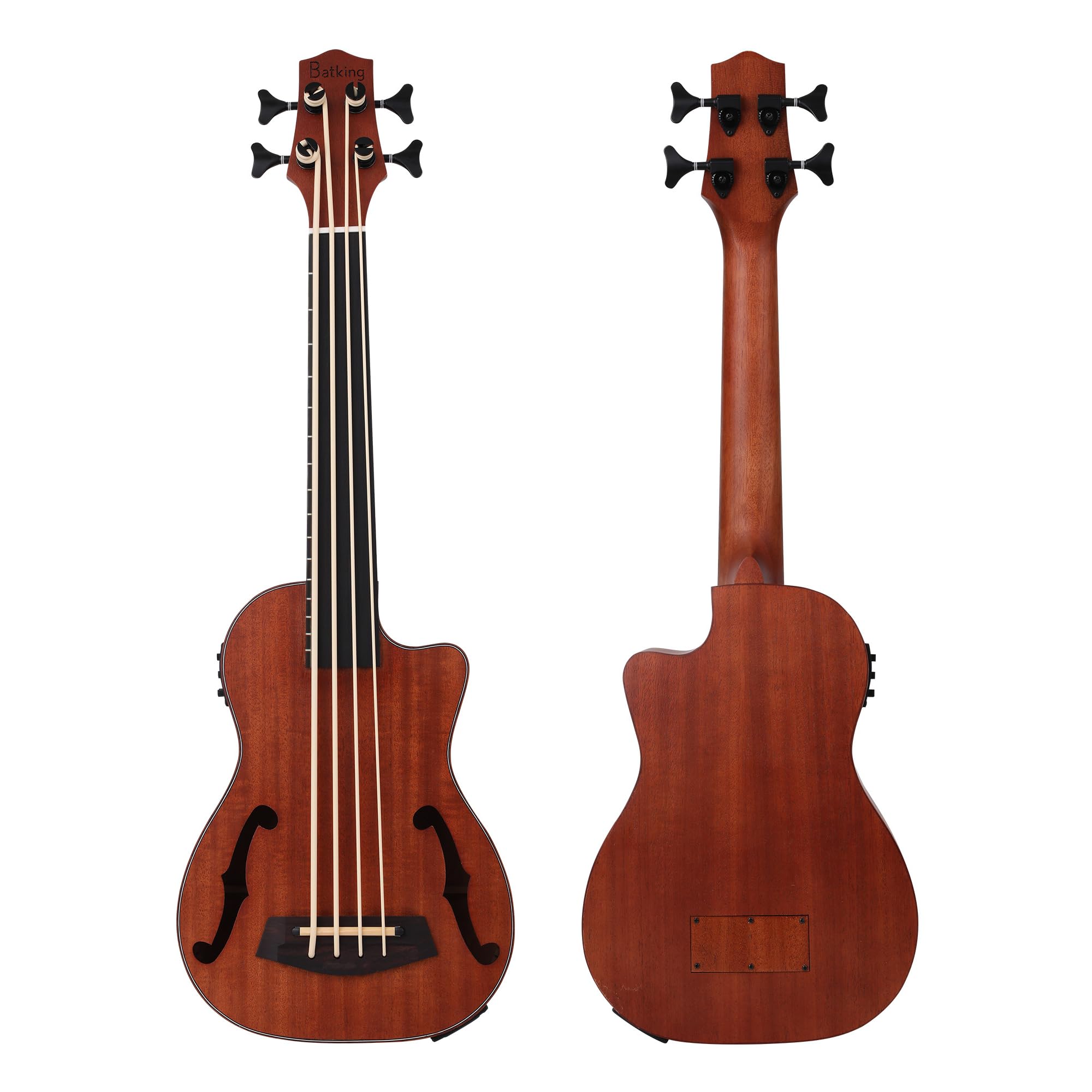 Batking Ubass Fretless,Bass Ukulele Electric 30 inch baritone ukelele bass,Electric Acoustic Bass Uku Wtih Gig Bag