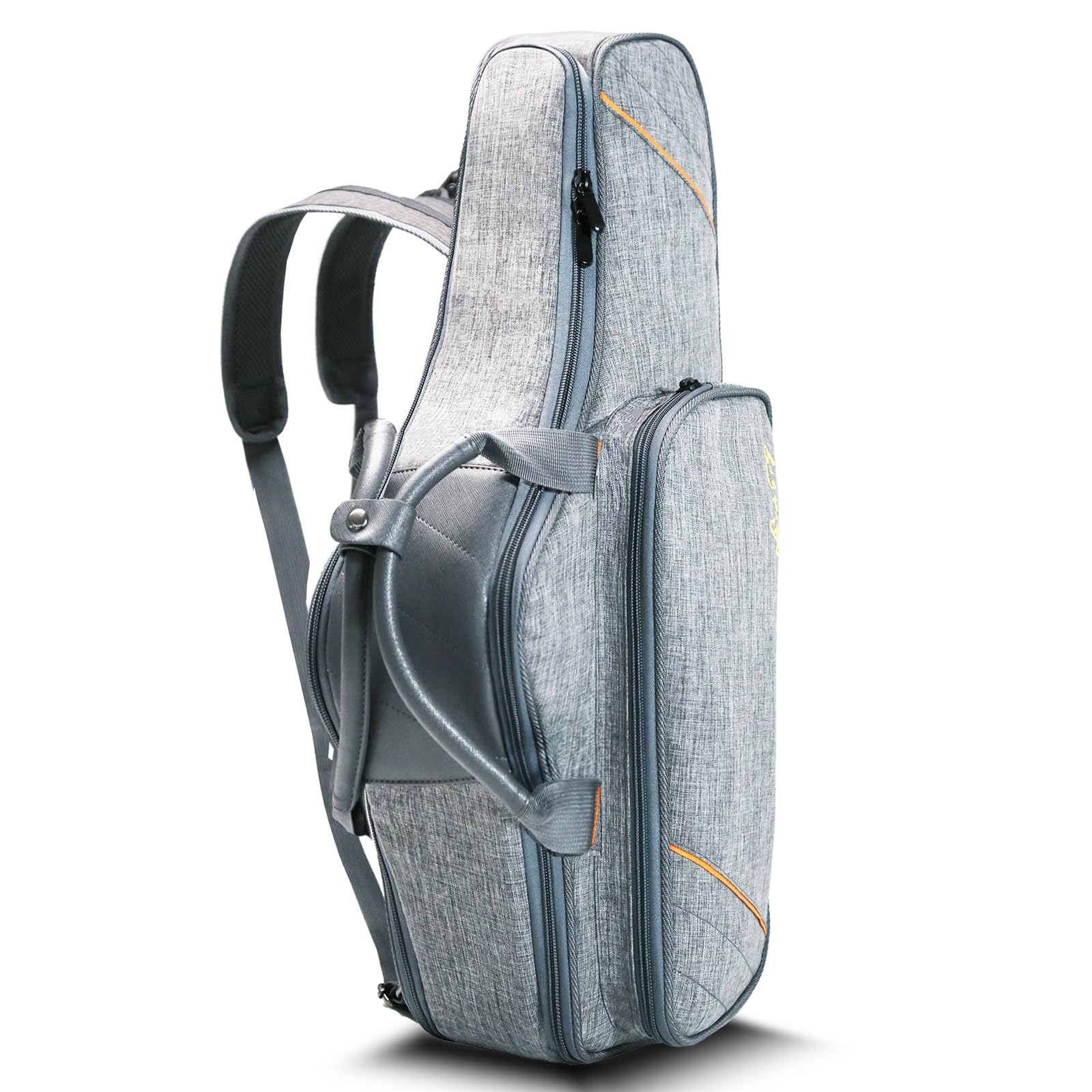 Alto Saxophone Backpack Gig Bag 20mm Padded Light Carry Bag (Black) | Shockproof Padding;Multi-Pocket Storage;Dual Carry Straps;Reinforced Stitching