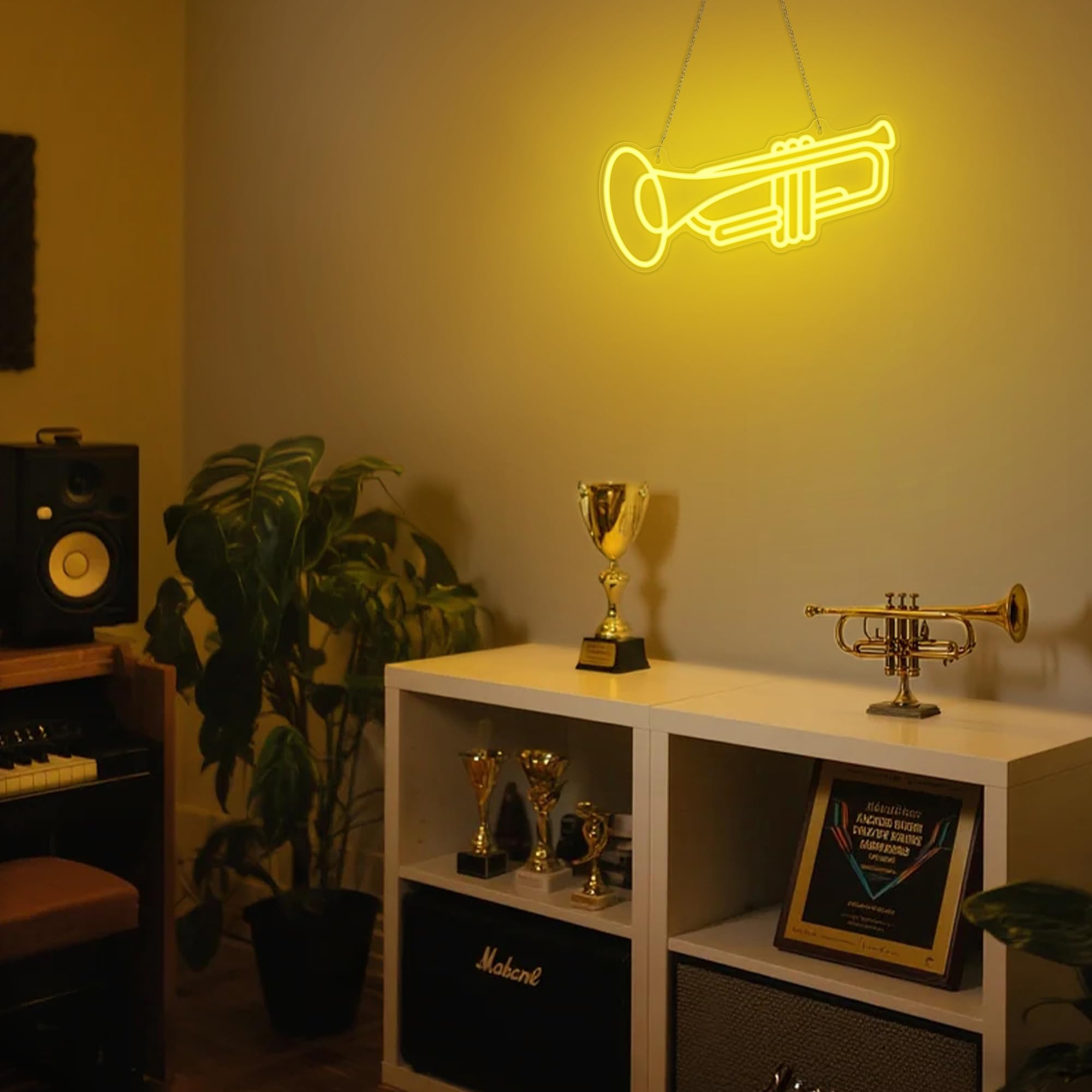 CoolGift Mart Acoustic Guitar Neon Light, Dimmable LED Guitar Neon Wall Sign USB Powered, Decorations for Bedroom Living Room Man Cave Music Studio, Gift for Guitar Players Guitarists Music Lovers